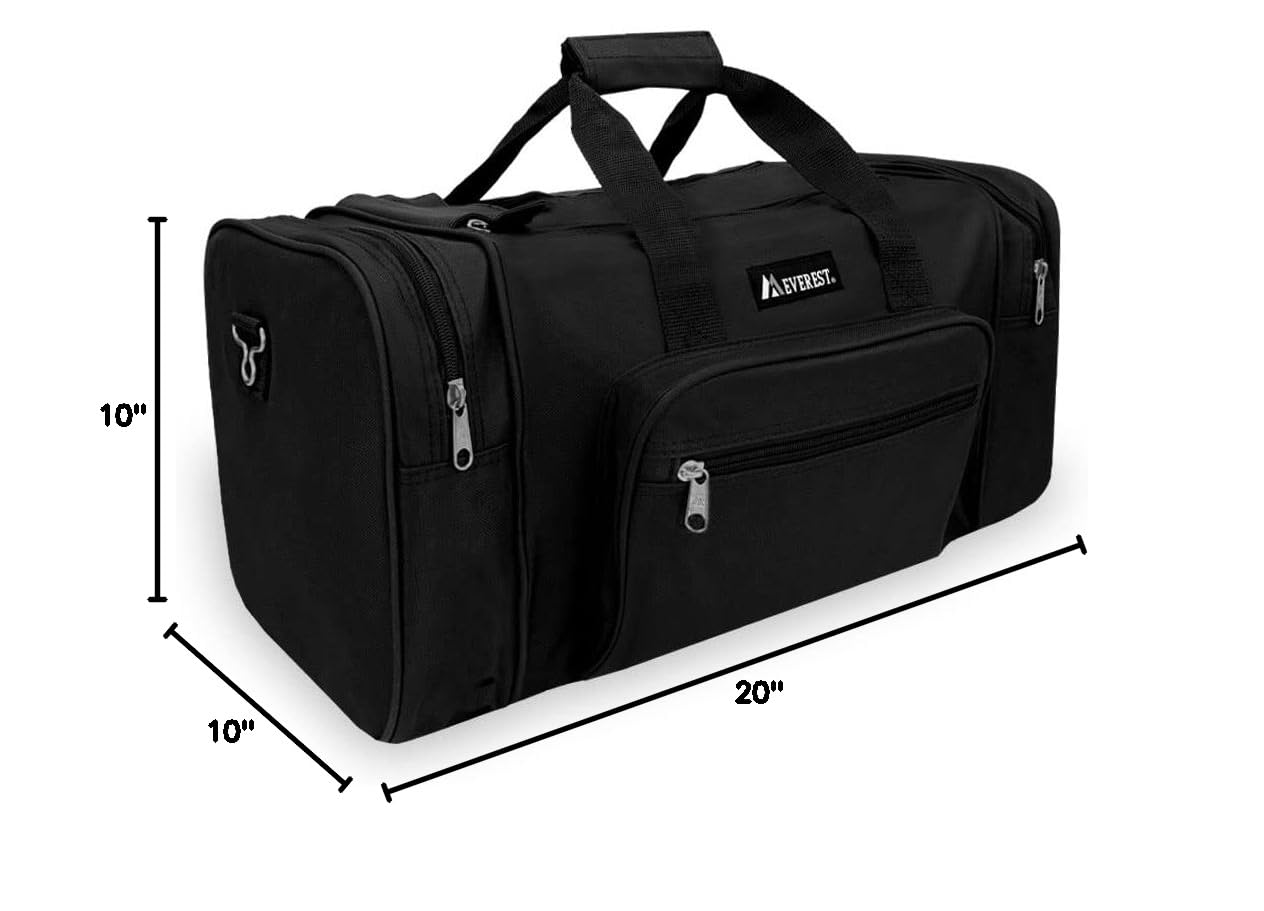 Everest Classic Gear Bag - Small Black Carry-On Luggage for Travel, Gym & Work | Durable & Lightweight Backpack Alternative
