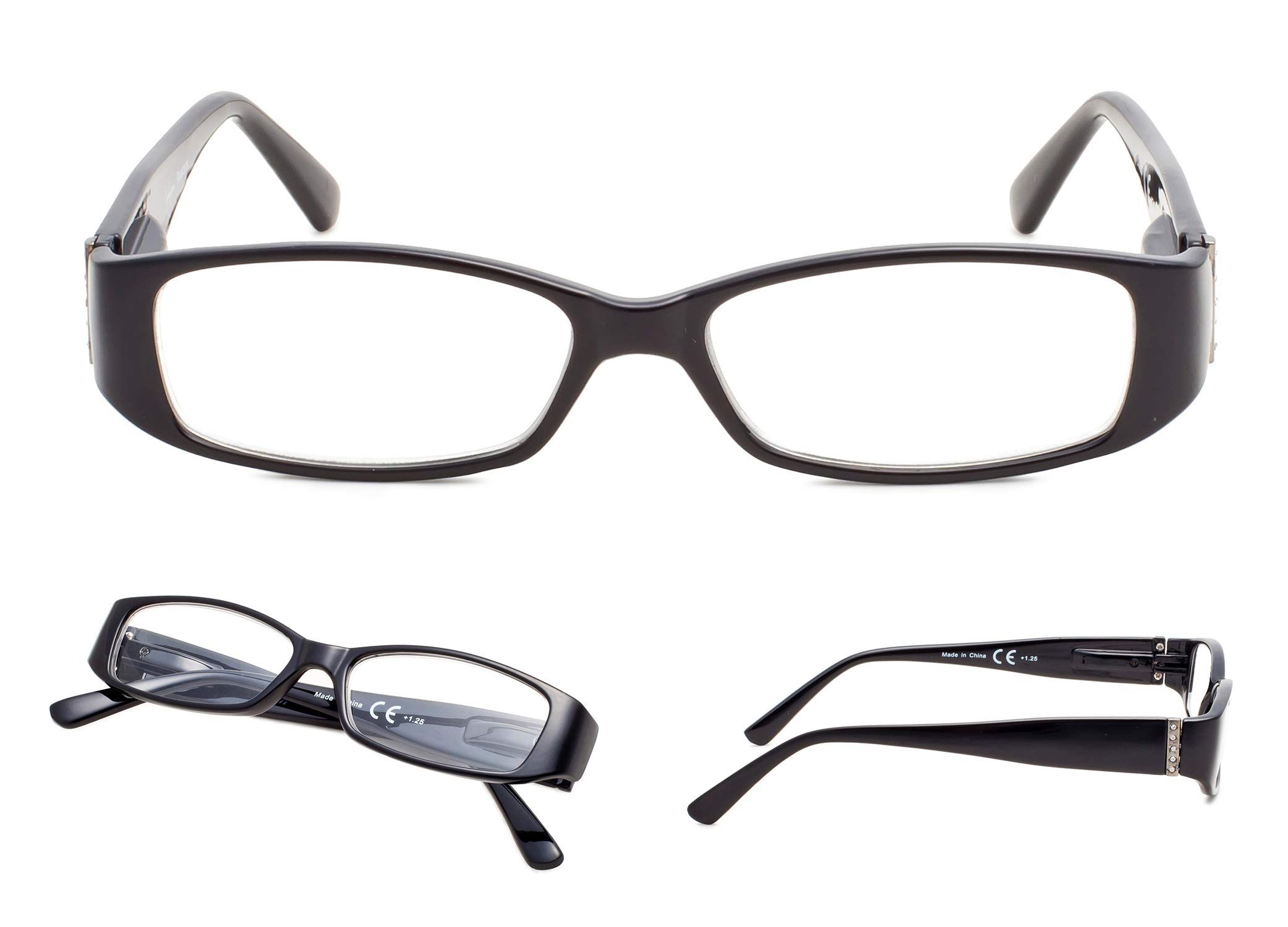 5 Pack Women's Reading Glasses with Austrian Crystals - Fashion Readers for Work & Reading