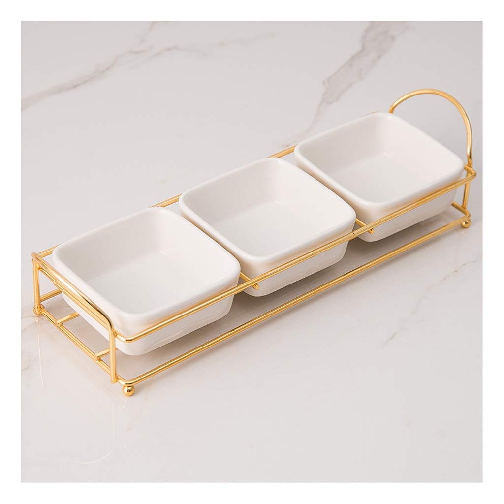 Ceramic Dinner Plates and Appetizer Plates Set - White and Green Fruit Tray, Snack Bowl with Shelf for Living Room, Kitchen, Dining Table | Perfect for Parties, Entertaining, and Daily Use