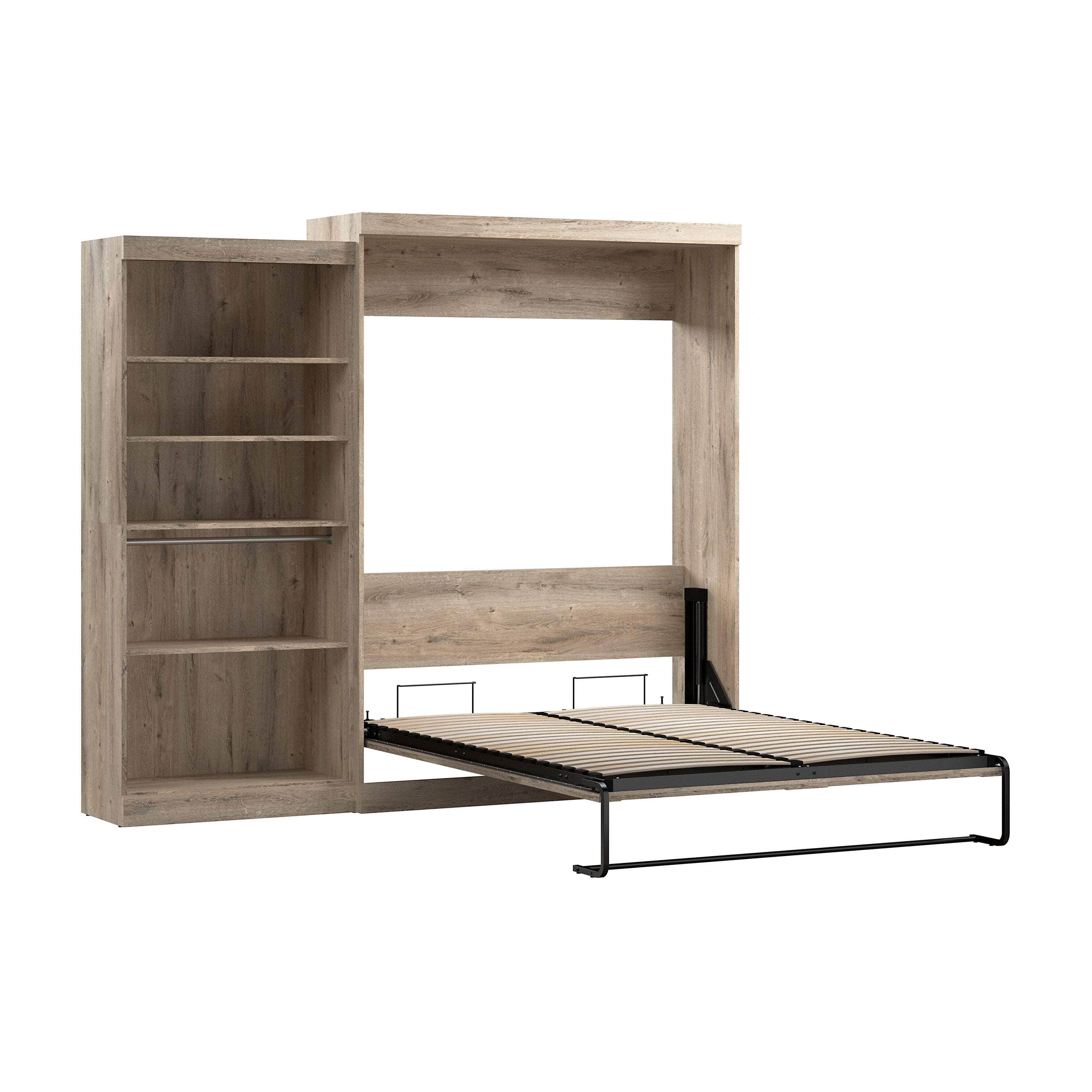Pur Queen Murphy Wall Bed with Closet Organizer (101W) - 7 Color Options | Space-Saving Wall Bed for Small Apartments, Guest Rooms & Home Offices