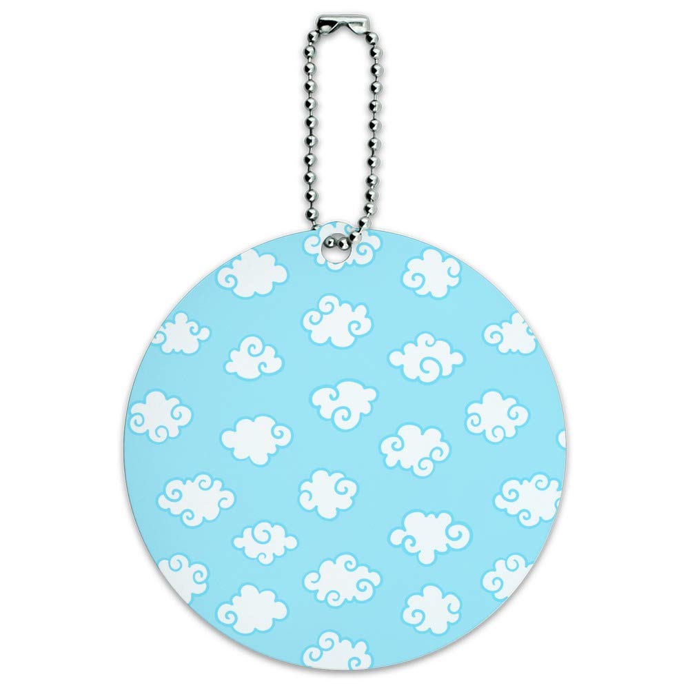 Cute Cloud Pattern Round Luggage ID Tag - Waterproof Suitcase Name Tag for Travel Bags & Carry-Ons - Perfect for Airports, Business Trips & Vacation Identification