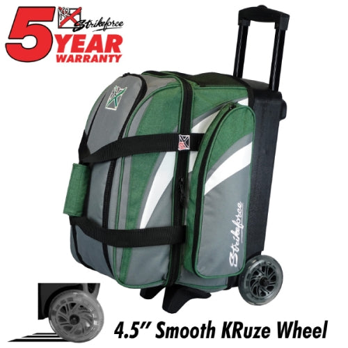 KR Strikeforce Cruiser Green Double Roller Bag - Durable Travel Luggage for Sports Equipment & Gym Gear | Perfect for Athletes, Coaches & Frequent Travelers