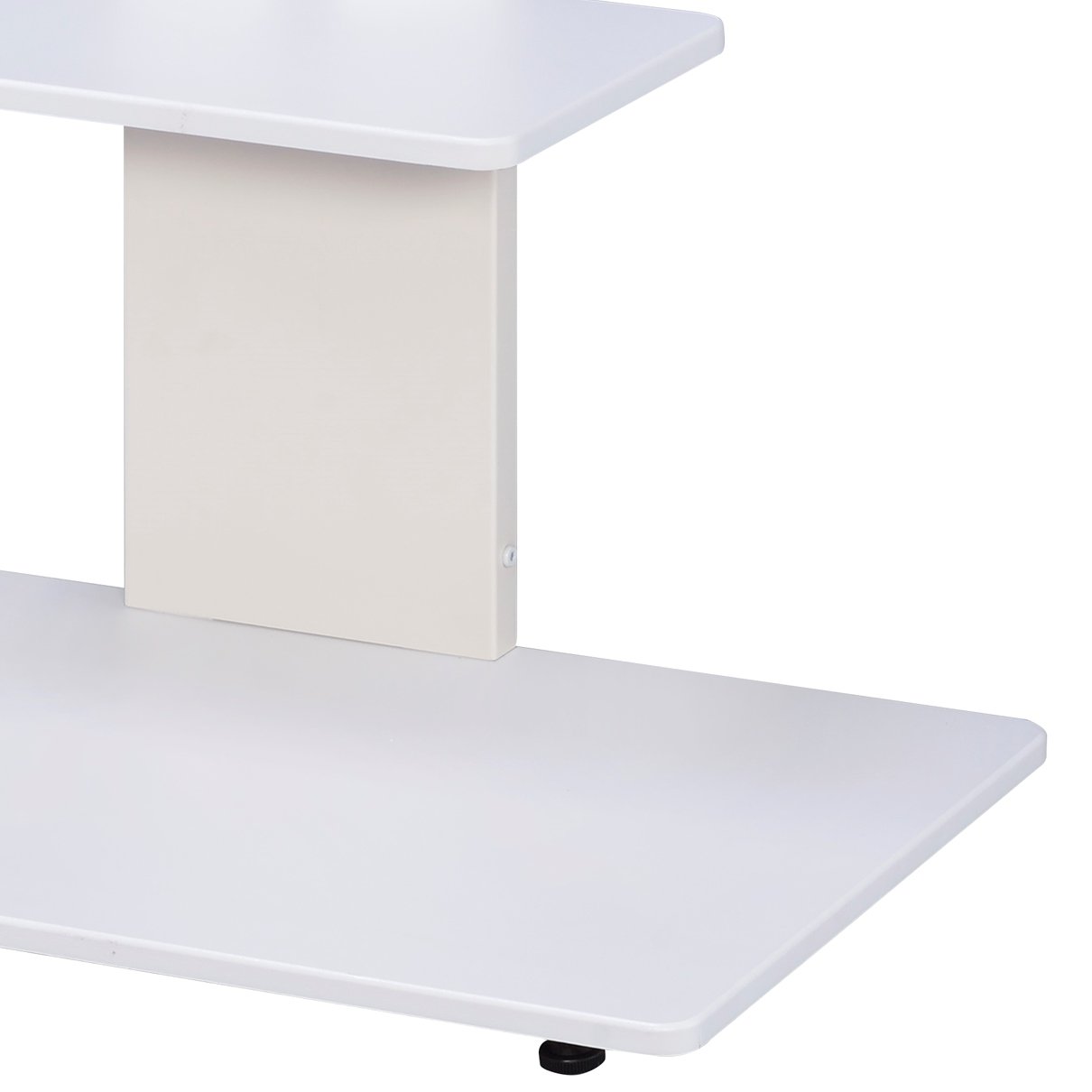 Proman Products Modern TV Stand with Adjustable Mount & 2 Shelves - Pure White TV Console for Living Room, Bedroom & Home Theater Setup