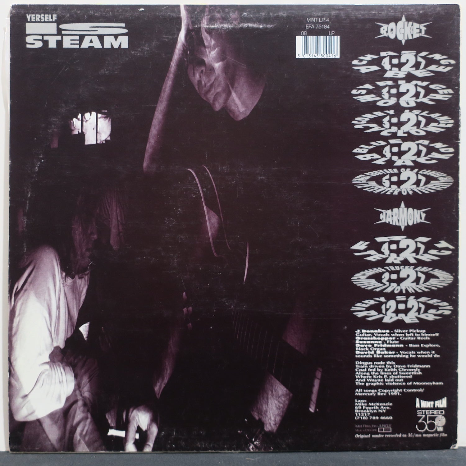 Mercury Rev 'Yerself Is Steam' 1991 UK Original Blue/White Vinyl LP Record - Rare Collector's Edition for Music Enthusiasts & Vinyl Lovers