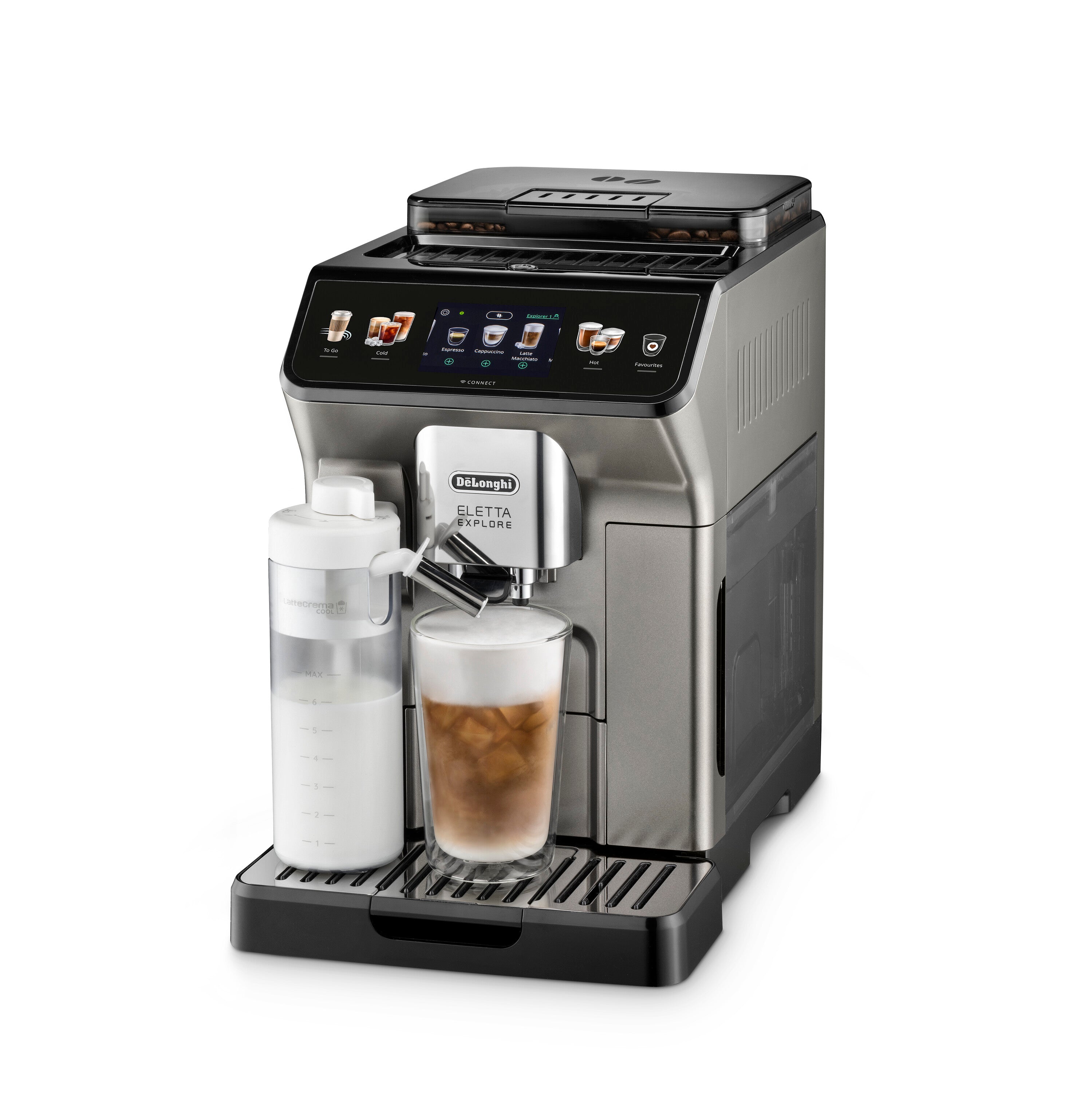 De'Longhi ECAM450.86.T Eletta Explore Automatic Espresso Coffee Machine with Built-in Grinder - Perfect for Home, Office & Coffee Lovers