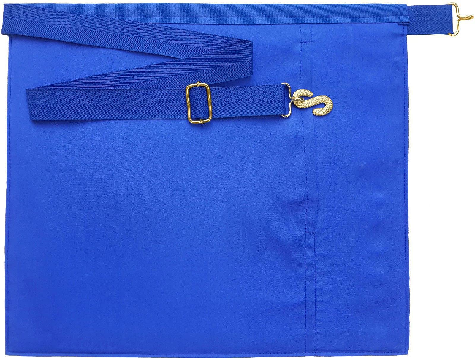 Past Master Blue Lodge Apron - Royal Blue Grosgrain with Blue Hand Embroidery | Masonic Lodge Ceremonial Apron for Freemasonry Rituals & Events