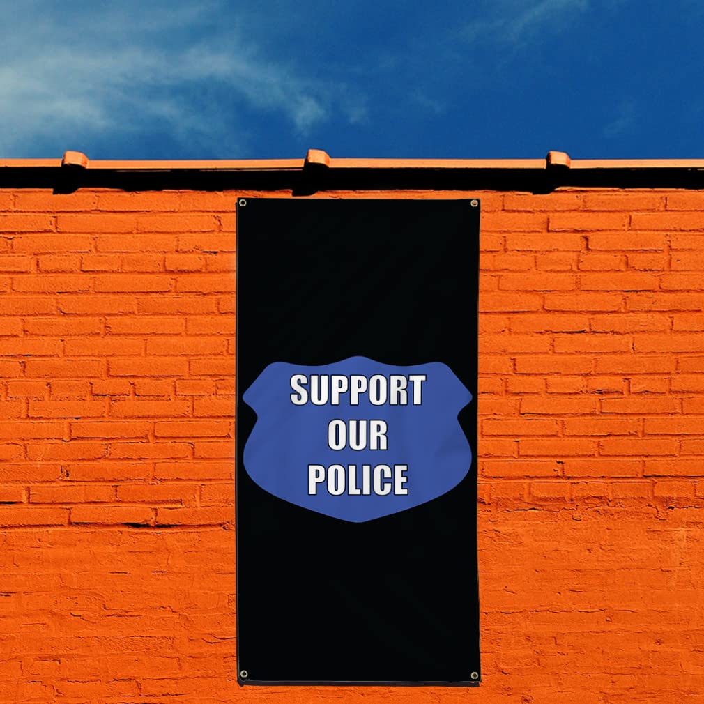 Premium Vertical Vinyl Banner - Multiple Sizes (96x48 Inches) - Weatherproof Outdoor Yard Sign with 8 Grommets - Show Support for Police & Causes - Perfect for Community Events, Protests & Business Advertising