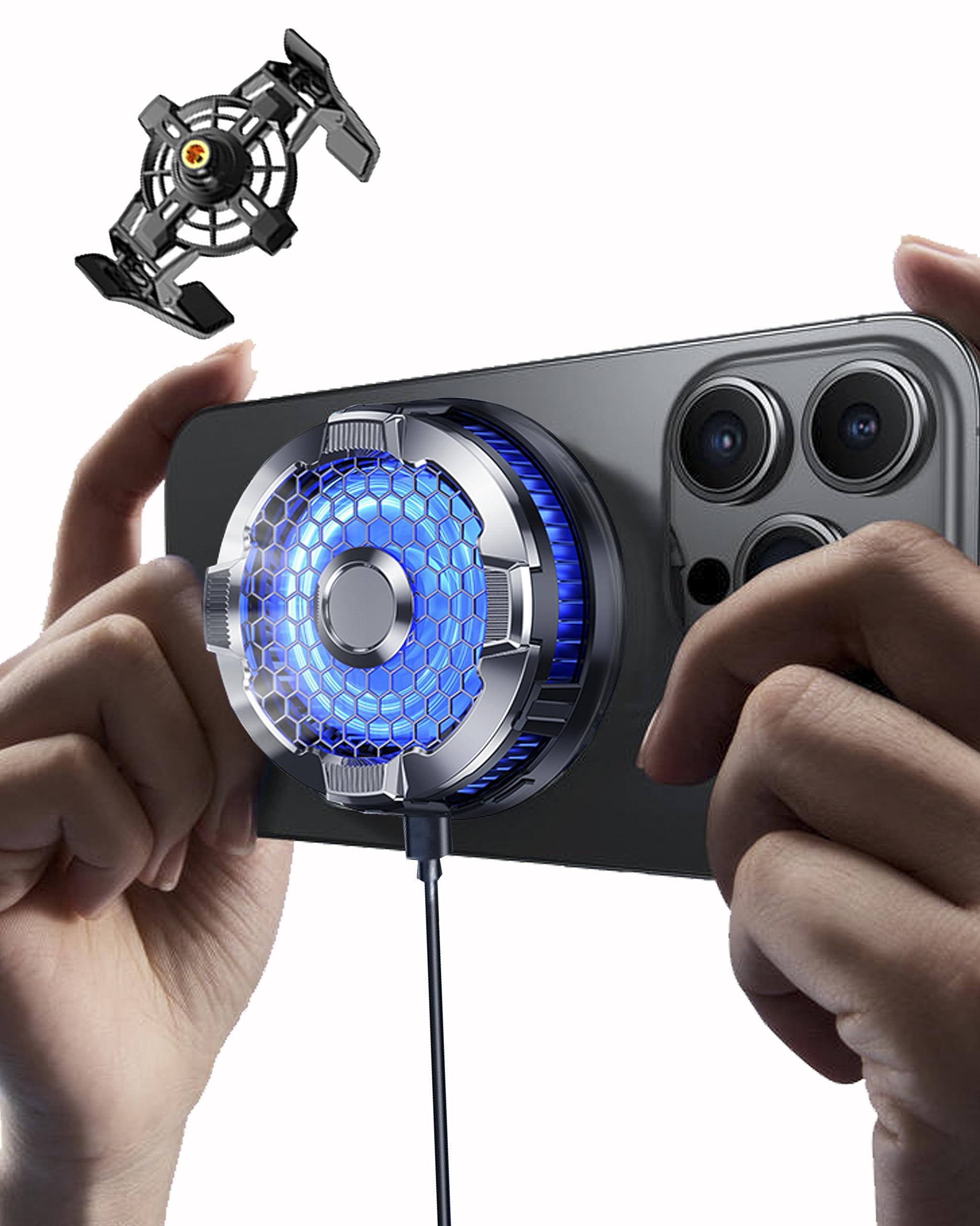Magnetic Phone Cooler with Semiconductor Cooling Chip - Universal Phone Cooling Fan for iPhone & Android - Perfect for TikTok Live Streaming, Outdoor Vlogging & Mobile Gaming - Stay Cool During Extended Play & Recording
