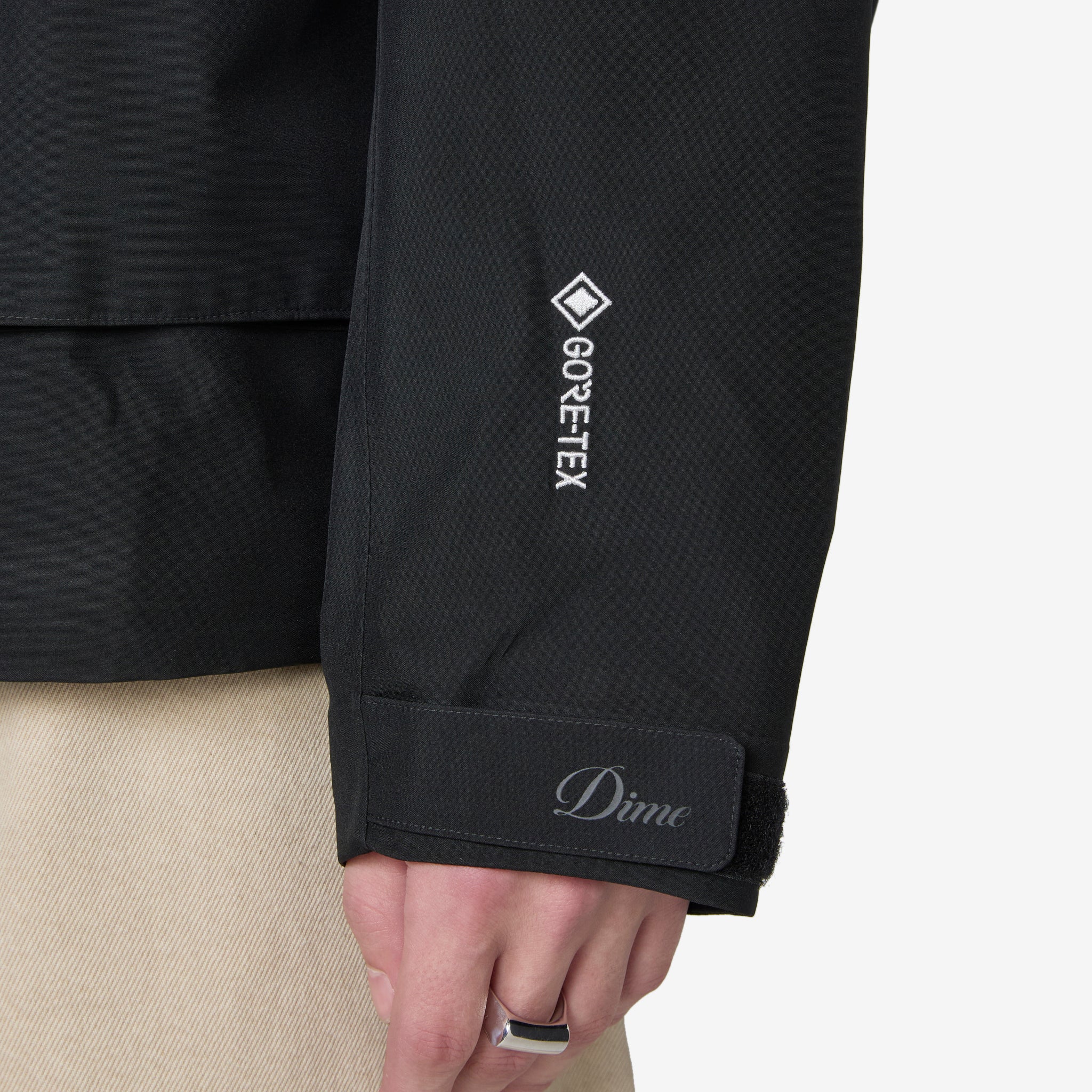Dime x Studded GORE-TEX Waterproof Jacket for Men & Women - Black Windproof Winter Coat for Outdoor Activities, Hiking & Streetwear Fashion