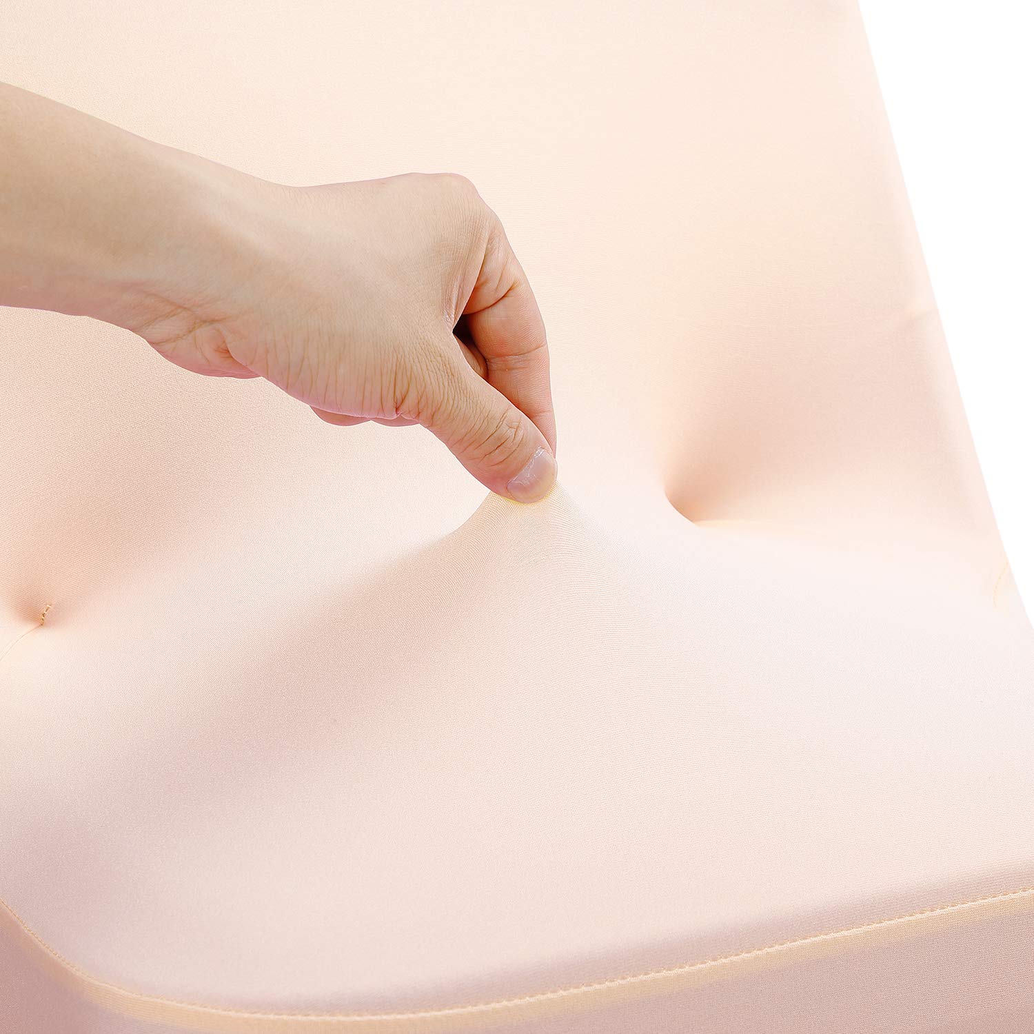 Peomeise Stretch Spandex Folding Chair Covers - 6 Pack Blush Pink Elastic Banquet Chair Slipcovers for Weddings, Parties, Dining Events & Home Decor