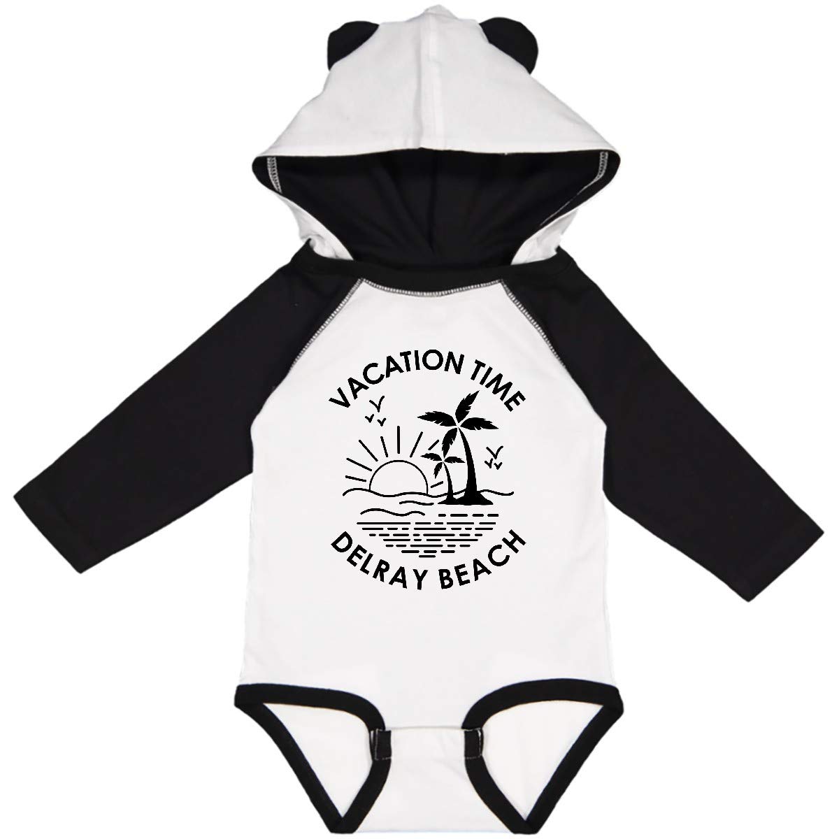 Inktastic Vacation Time in Delray Beach Long Sleeve Baby Bodysuit - Soft Cotton Onesie for Newborns & Infants - Perfect for Beach Trips, Family Photos & Casual Outings