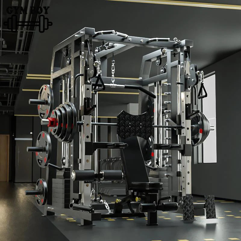 Commercial Multi-Function Smith Machine - 3D Power Rack Gym Equipment for Strength Training | Perfect for Home & Commercial Gyms, Weightlifting, CrossFit Workouts