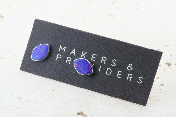Opal Stud Earrings - Natural Seed Grape Design for Women | Perfect for Weddings, Parties & Everyday Wear