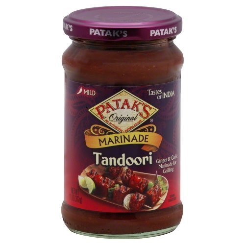 Patak's Spicy Ginger & Garlic Tandoori Grill Marinade Sauce - Authentic Indian Paste for Chicken, Meat & Vegetables - 11oz (Pack of 6) - Perfect for BBQ, Grilling & Tandoori Cooking