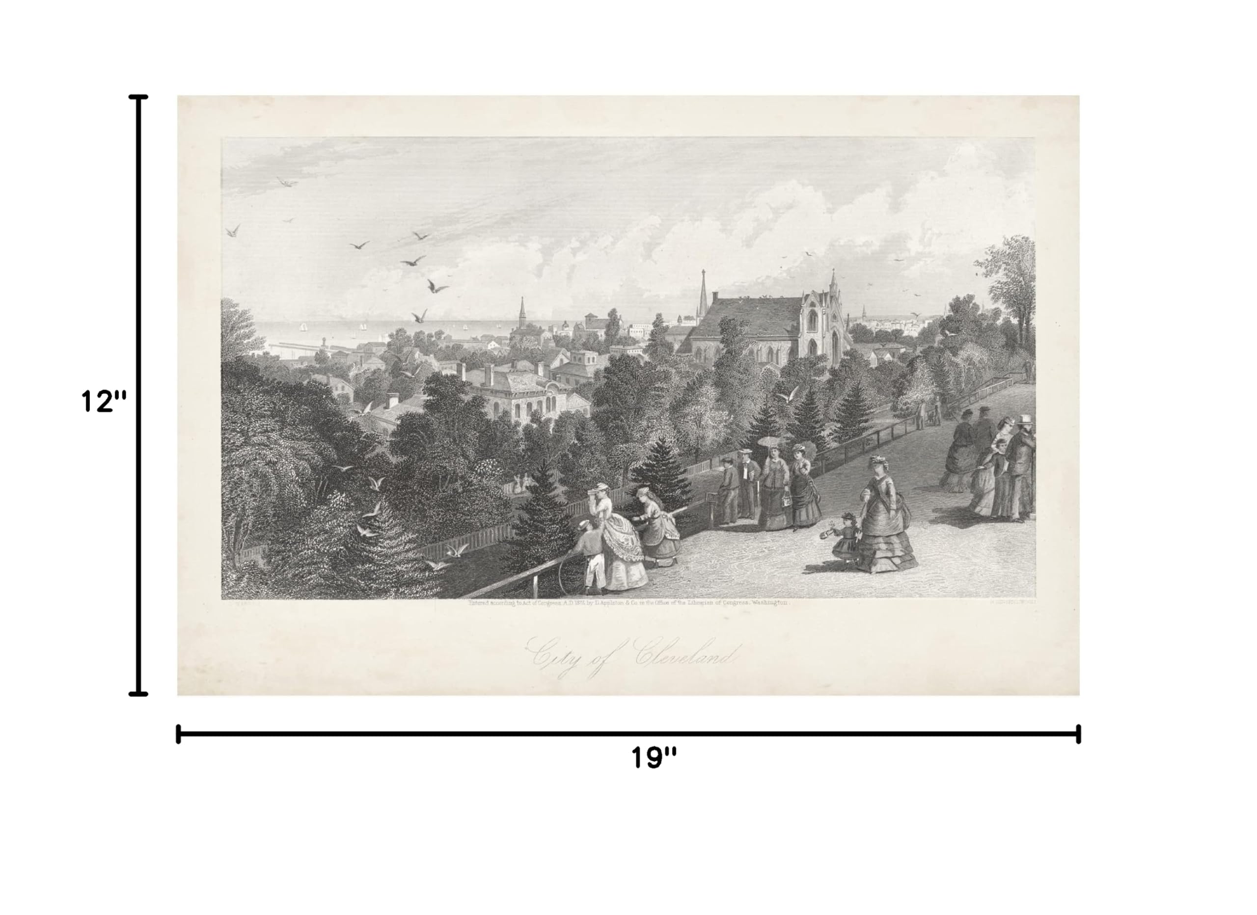Trademark Fine Art 'City of Cleveland' Canvas Wall Art by William Cullen Bryant - Perfect for Home & Office Decor, Living Room, Bedroom, or Gift