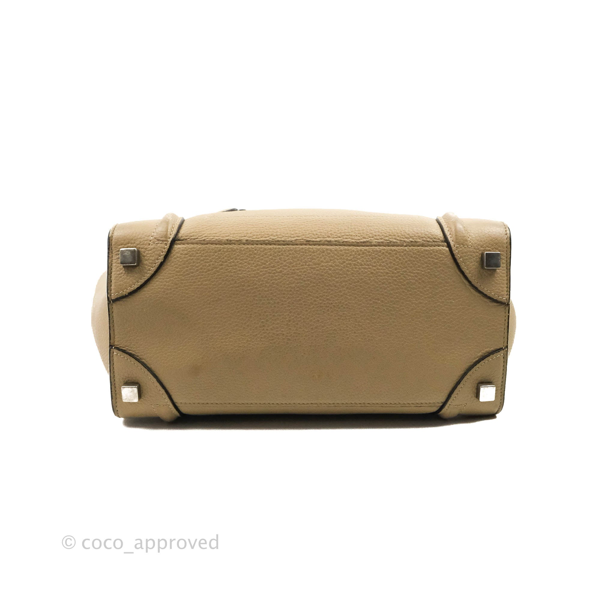 Celine Micro Luggage Handbag in Dune Grained Calfskin Leather - Luxury Crossbody Bag for Women, Perfect for Work, Travel & Everyday Use