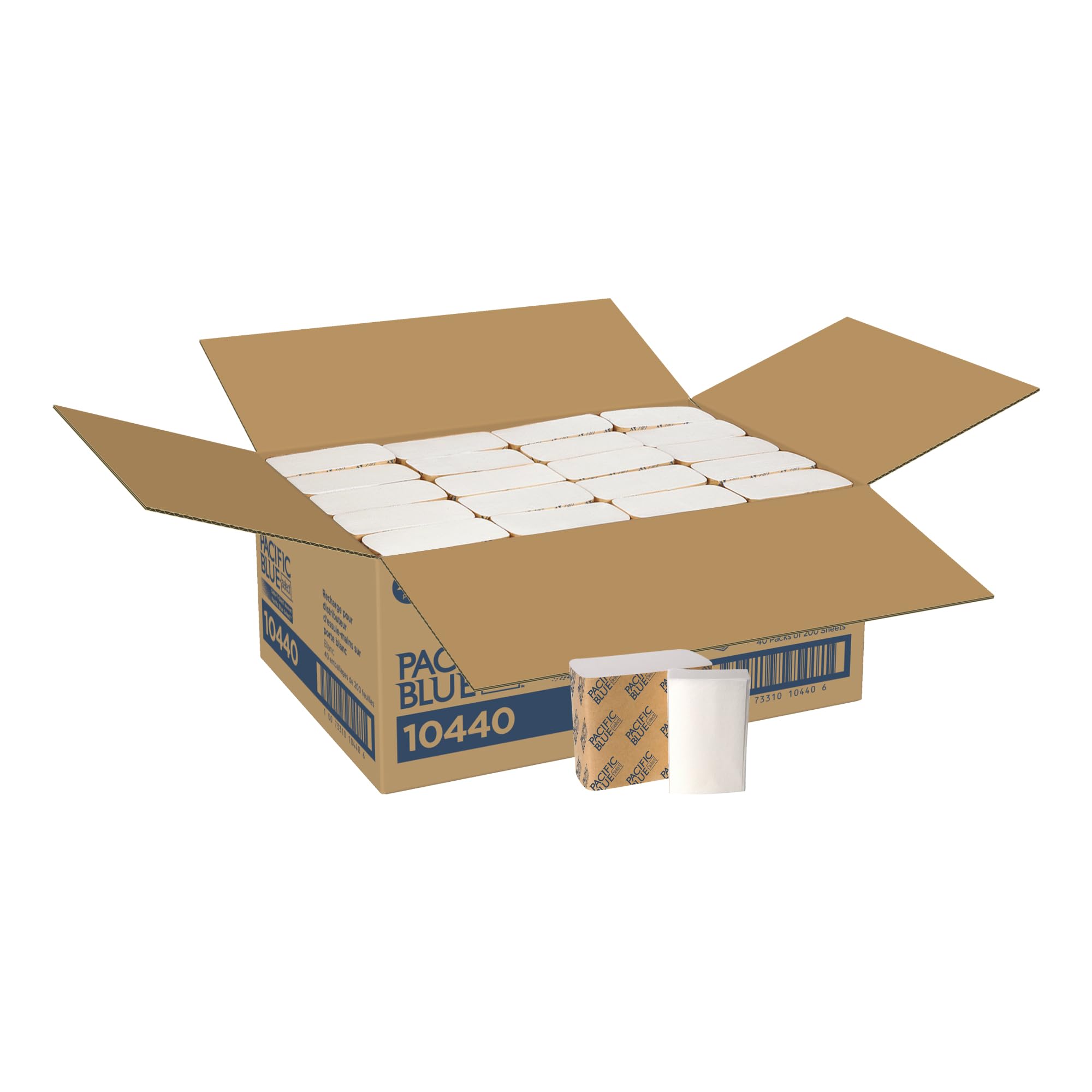 GP PRO Pacific Blue Select Door Tissue Dispenser Refill - 8,000 Sheets per Case, White (40 Cartons) | Commercial Restroom & Office Bulk Paper Towel Supply