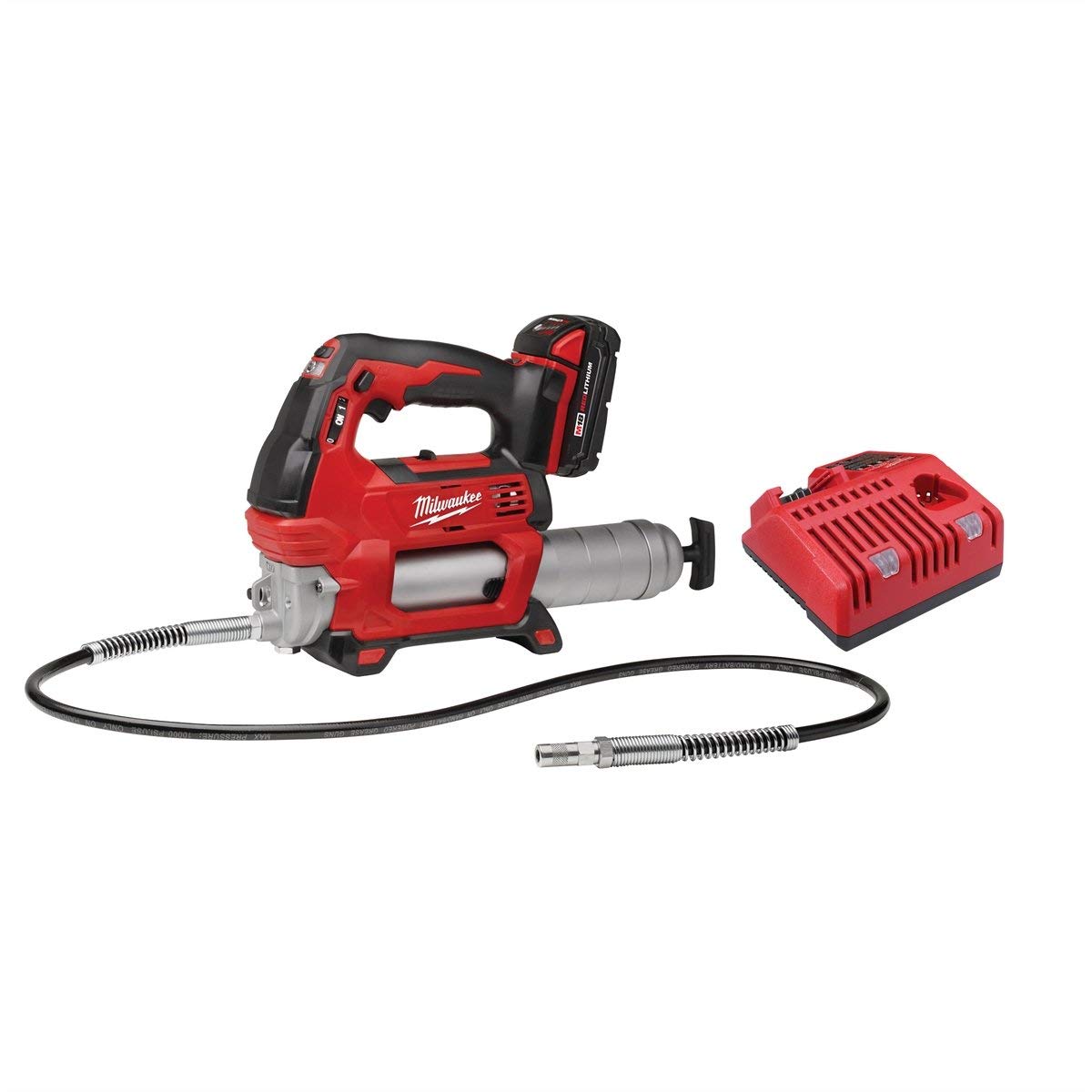 Milwaukee M18 18V Cordless Grease Gun Kit (2646-21CT) - Heavy Duty Lubrication for Automotive, Industrial & Farm Equipment Maintenance