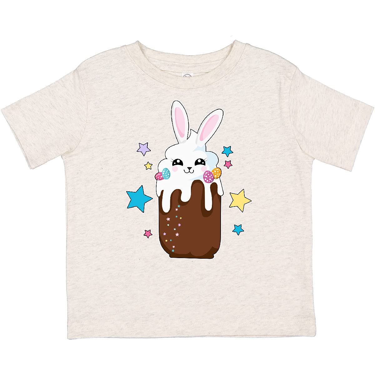 Easter Chocolate Bunny Drink with Stars Toddler T-Shirt - Cute Easter Outfit for Kids & Toddlers - Perfect for Easter Celebrations, Family Photos & Spring Festivals