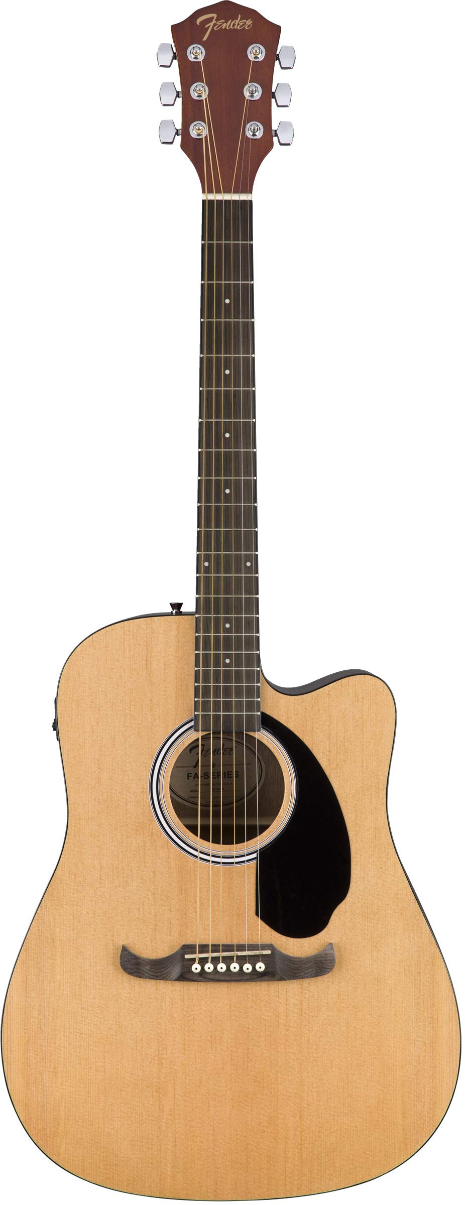 Fender FA-125CE Dreadnought Cutaway Acoustic-Electric Guitar Bundle with Hard Case, Strap, Strings & Accessories - Natural Finish | Includes Fender Play Lessons & Austin Bazaar DVD | Perfect for Beginners, Live Performances & Home Practice