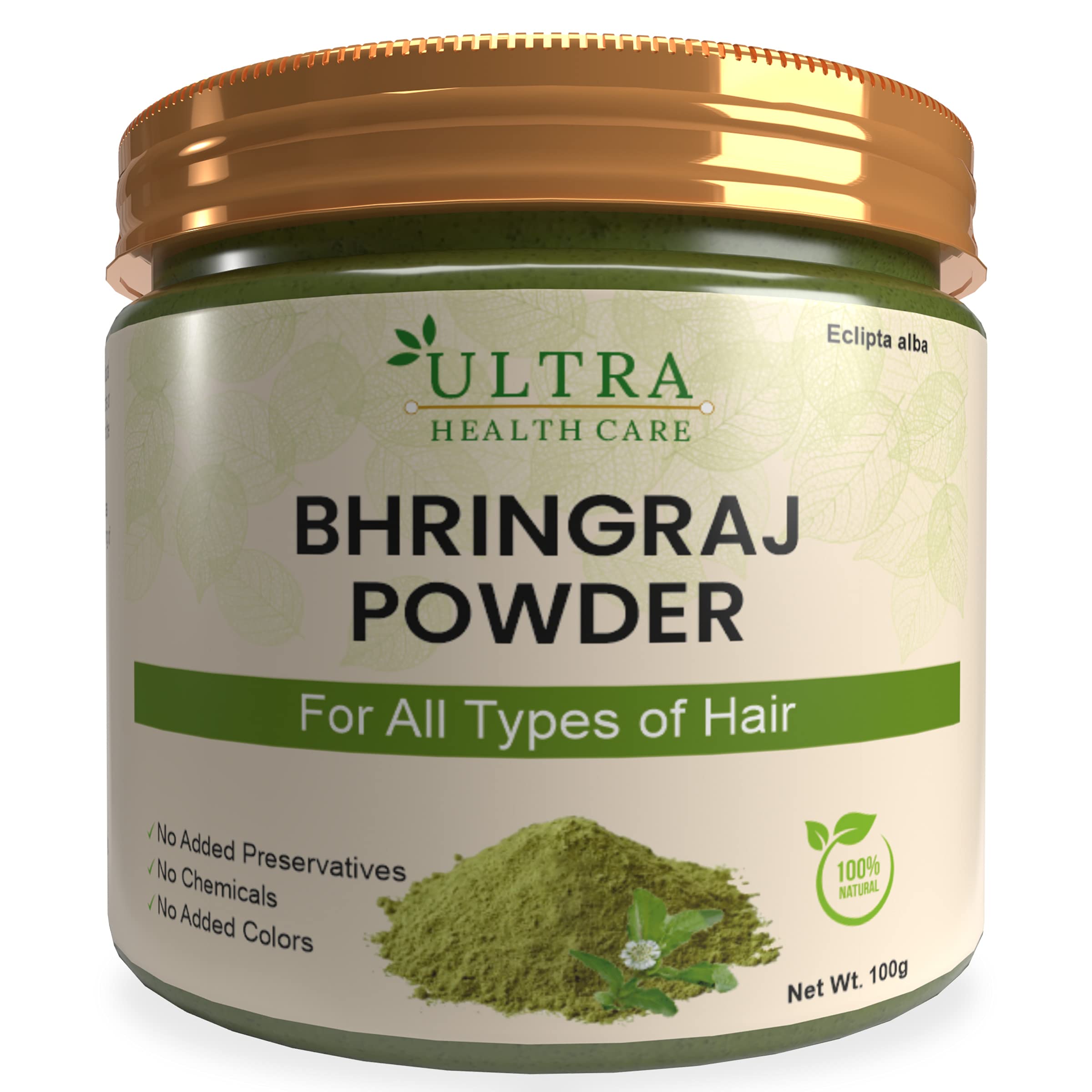Ultra Healthcare Natural Bhringraj Root Powder for Hair Growth & Scalp Treatment | 100g | Organic Hair Care Solution for Thicker, Healthier Hair – Perfect for Daily Hair Rejuvenation & Scalp Nourishment
