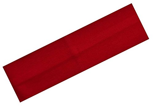 Funny Girl Designs 12-Pack Stretchy Cotton Headbands - Official Red | Comfortable Hair Accessories for Women, Girls, Workouts & Everyday Wear