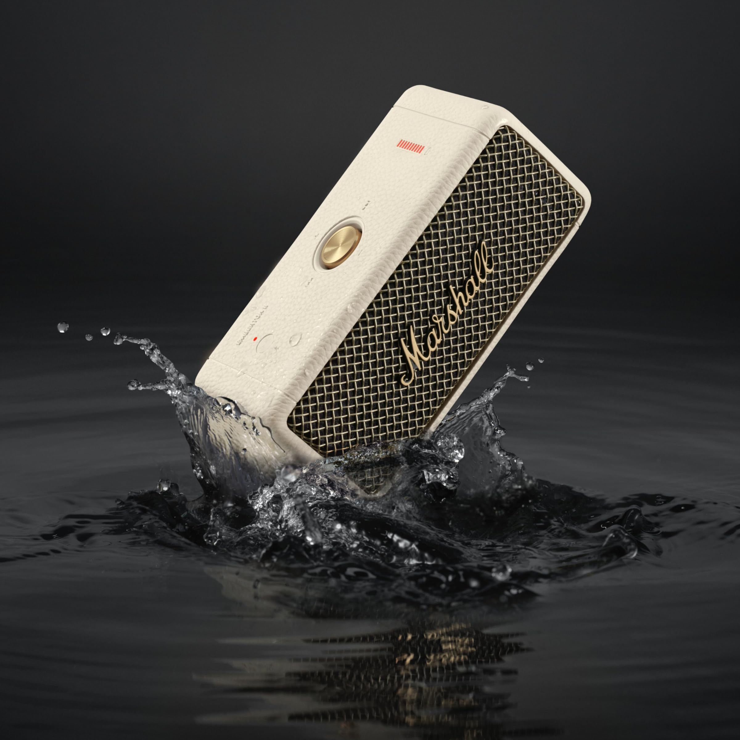 Marshall Emberton II Portable Bluetooth Speaker - Wireless Waterproof Speaker with 20+ Hours Playtime, IPX7 Rating, Compact Travel Speaker for Outdoor, Beach, Camping & Home Use (Cream)