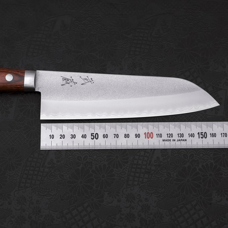 Premium Santoku Knife 165mm - VG-1 Stainless Steel Blade with Nashiji Finish & Mahogany Handle - Perfect for Slicing, Dicing, and Chopping Vegetables, Meat, and Fish in Professional Kitchens or Home Cooking
