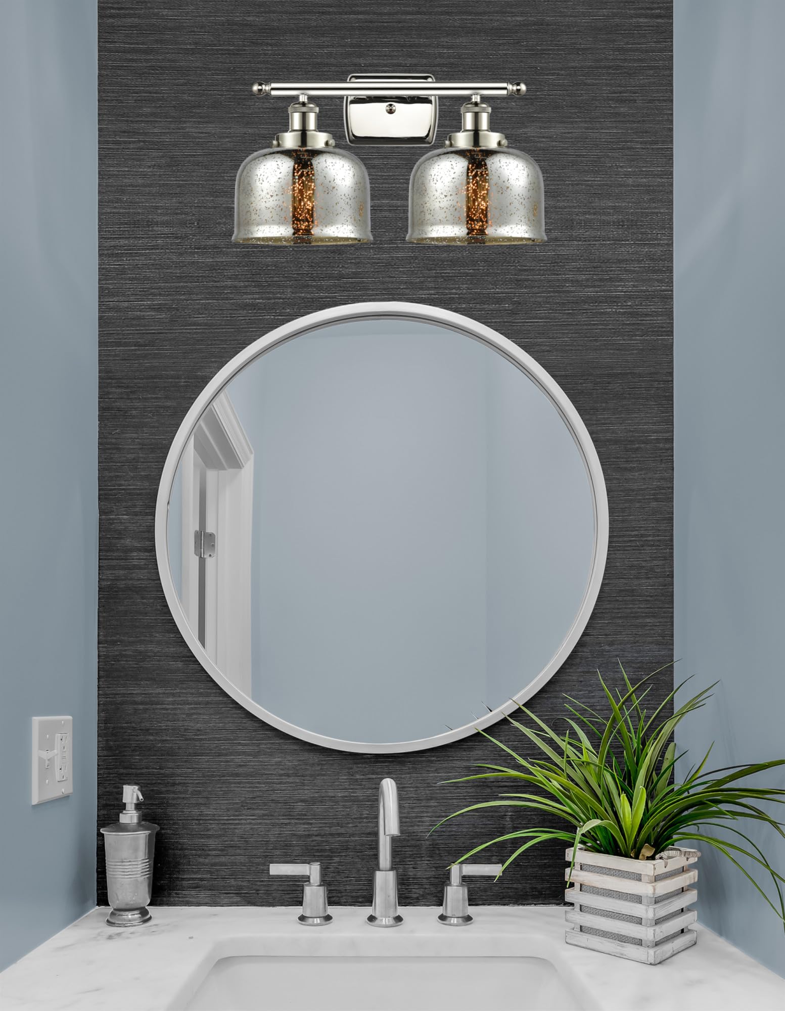 Innovations 916-2W-SN-G713 2-Light Bathroom Vanity Light Fixture - Brushed Satin Nickel Finish - Perfect for Modern Bathroom, Powder Room & Dressing Area Lighting