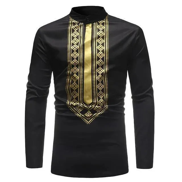 Stylish Red African Print Men's Shirt - Comfortable Cotton Casual Button-Up for Summer, Parties & Cultural Events
