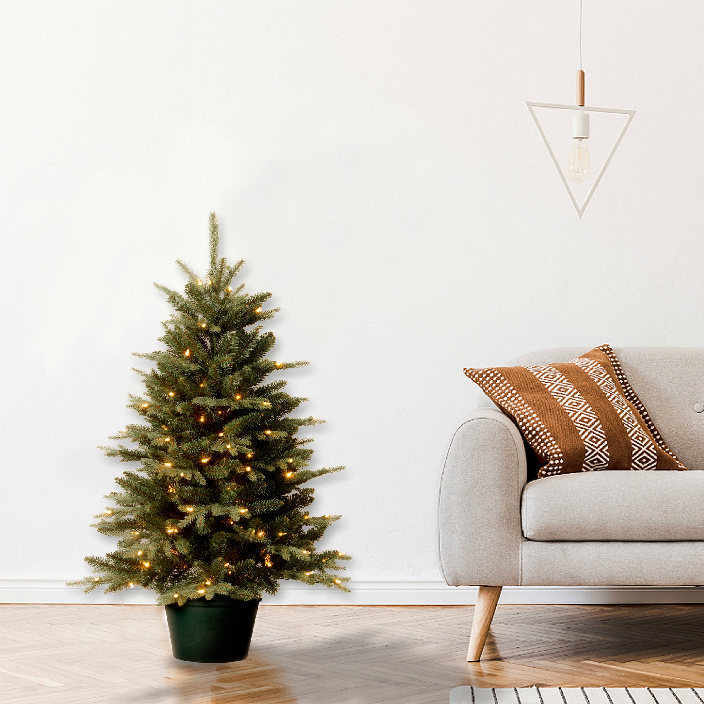 3 ft Pre-Lit Artificial Christmas Tree with Clear LED Lights - Perfect for Home, Office, and Holiday Decorations