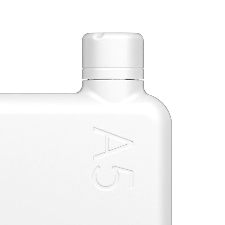 Stainless Steel Memobottle with White Lid - Eco-Friendly Reusable Water Bottle for Travel, Gym & Office Use