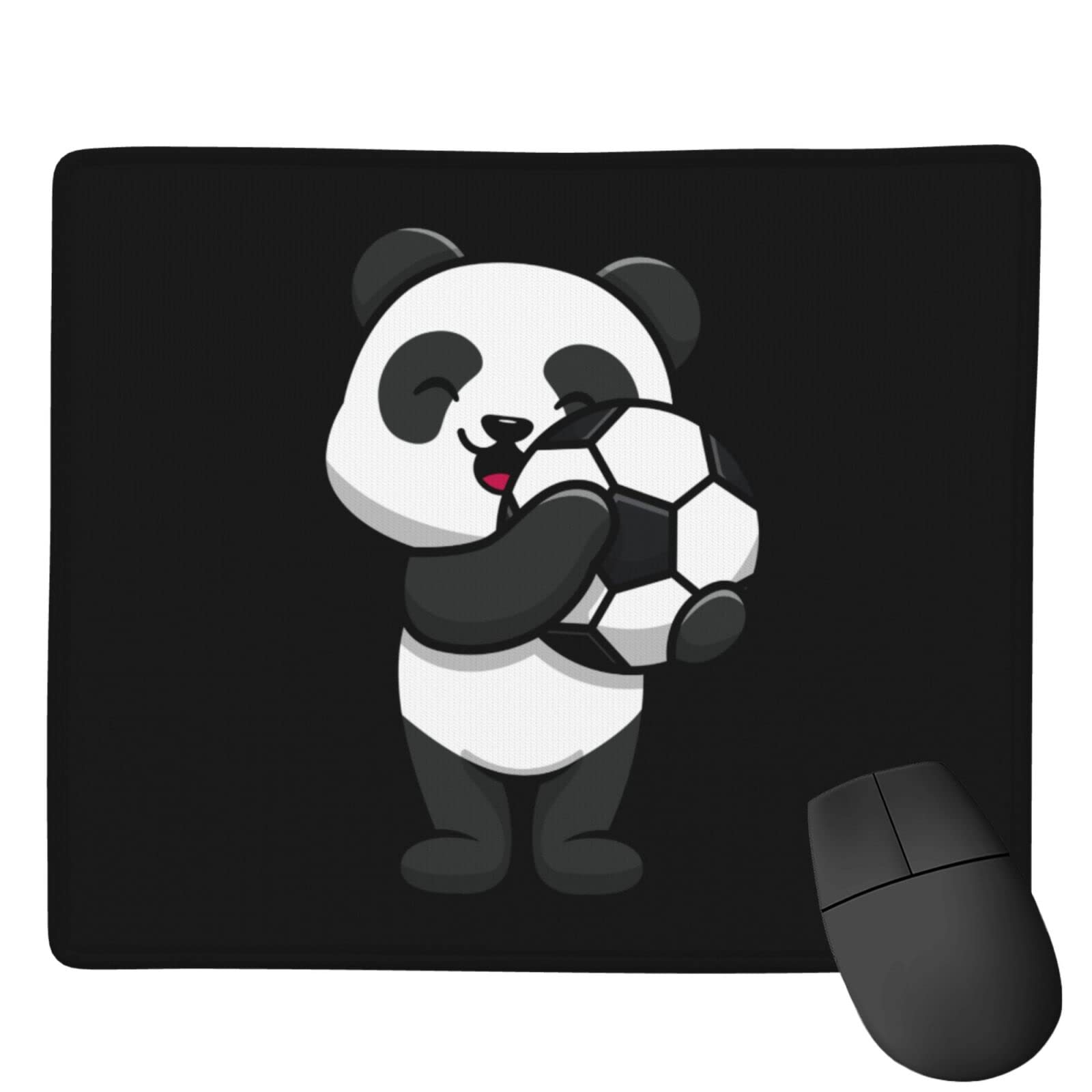 SIYTUAU Cute Panda Hugging Football Mouse Pad - Waterproof, Non-Slip Rubber Gaming Mousepad (7x9 inches) for Office, Laptop & PC Use - Perfect Gift for Gamers & Football Fans