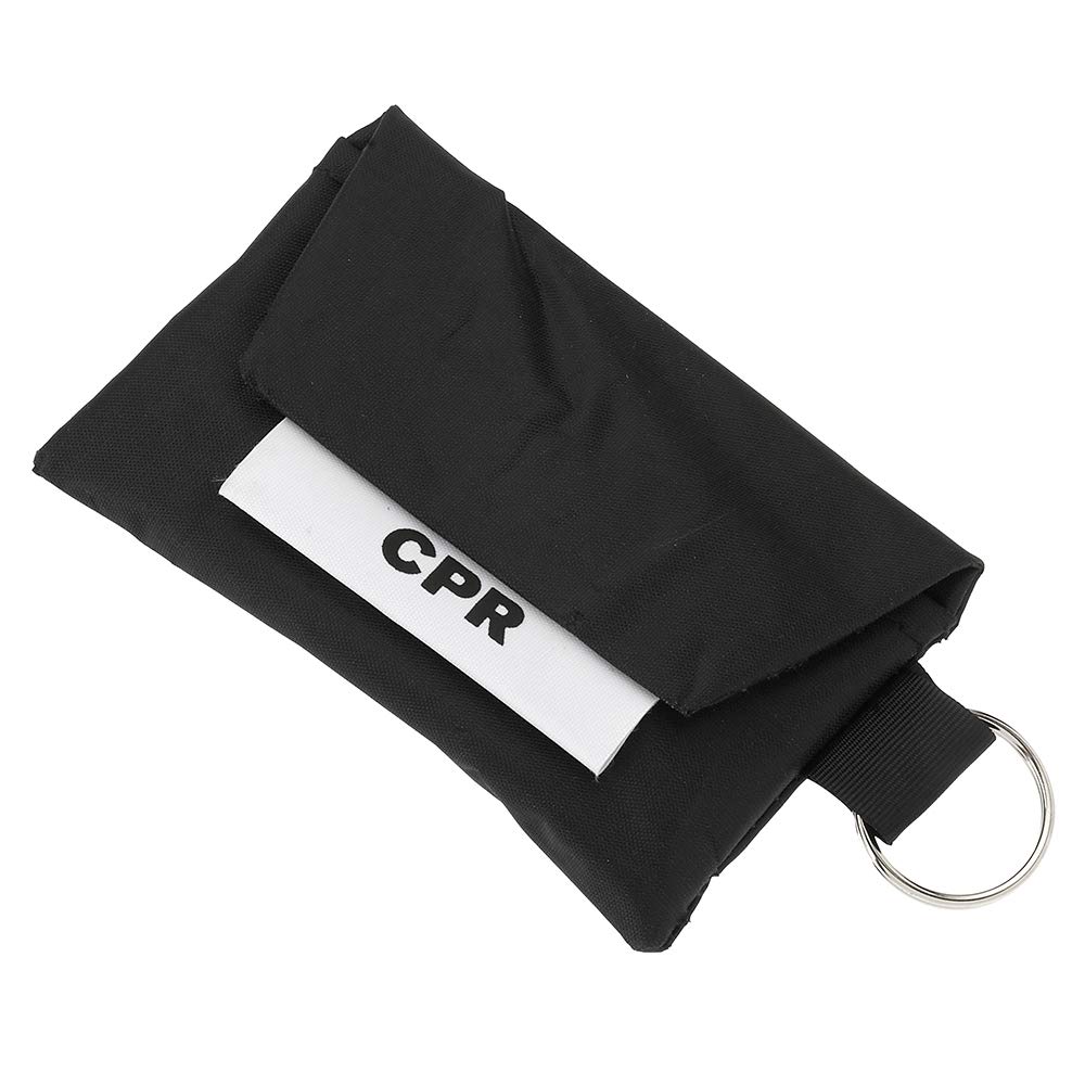 ASA TECHMED 25 Pack CPR Face Shield Mask Keychain Kit with Gloves | One-Way Valve First Aid Emergency Kit for Adults - Perfect for Travel, Home, Office, Car, Boat, EMS, Firefighters, Nurses & First Responders | Ideal for First Aid Training, Emergency Preparedness & Safety Kits (Black)