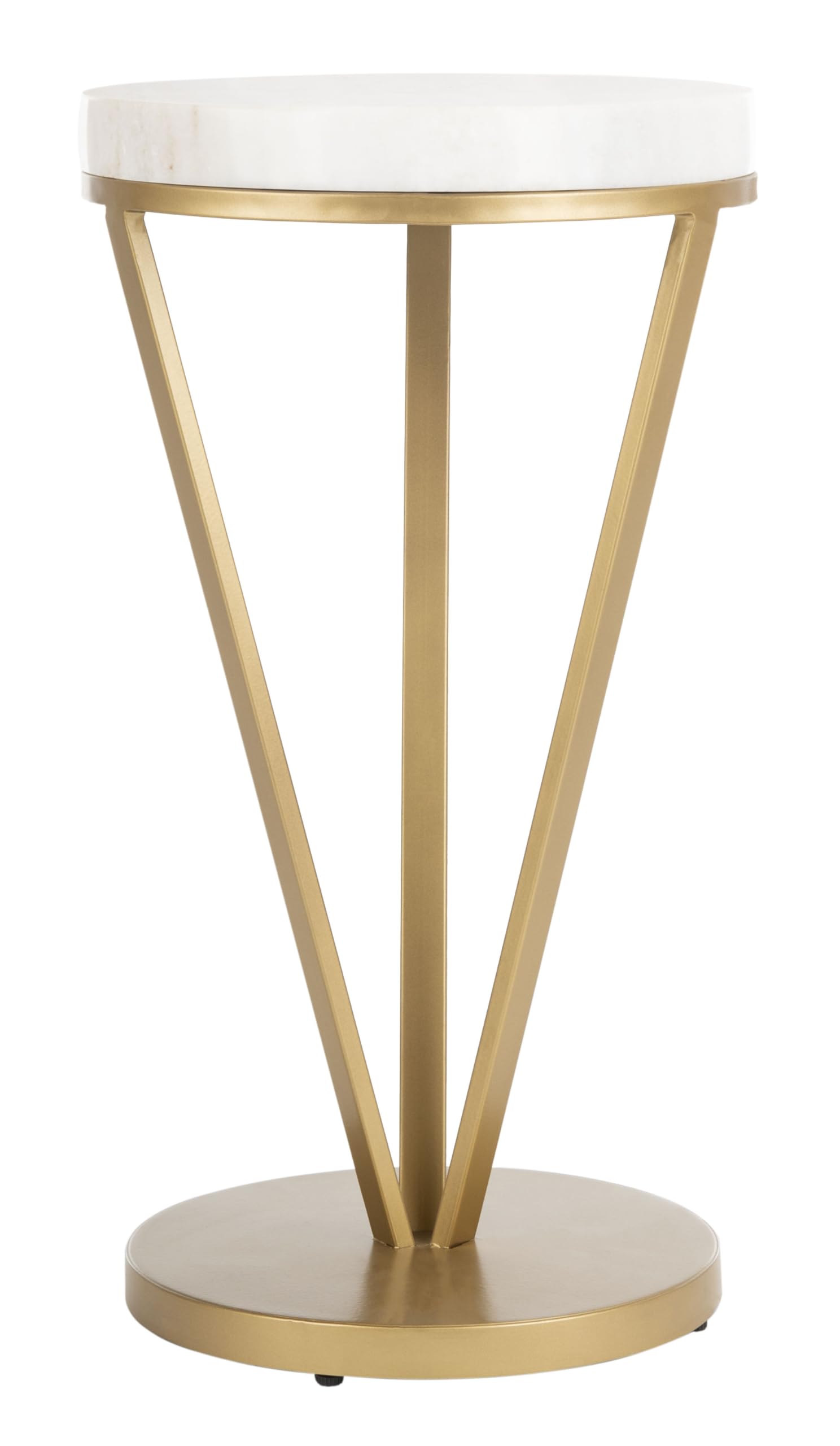Safavieh Home Collection Theia White and Gold Accent Table - Elegant Side Table for Living Room, Bedroom & Office Decor