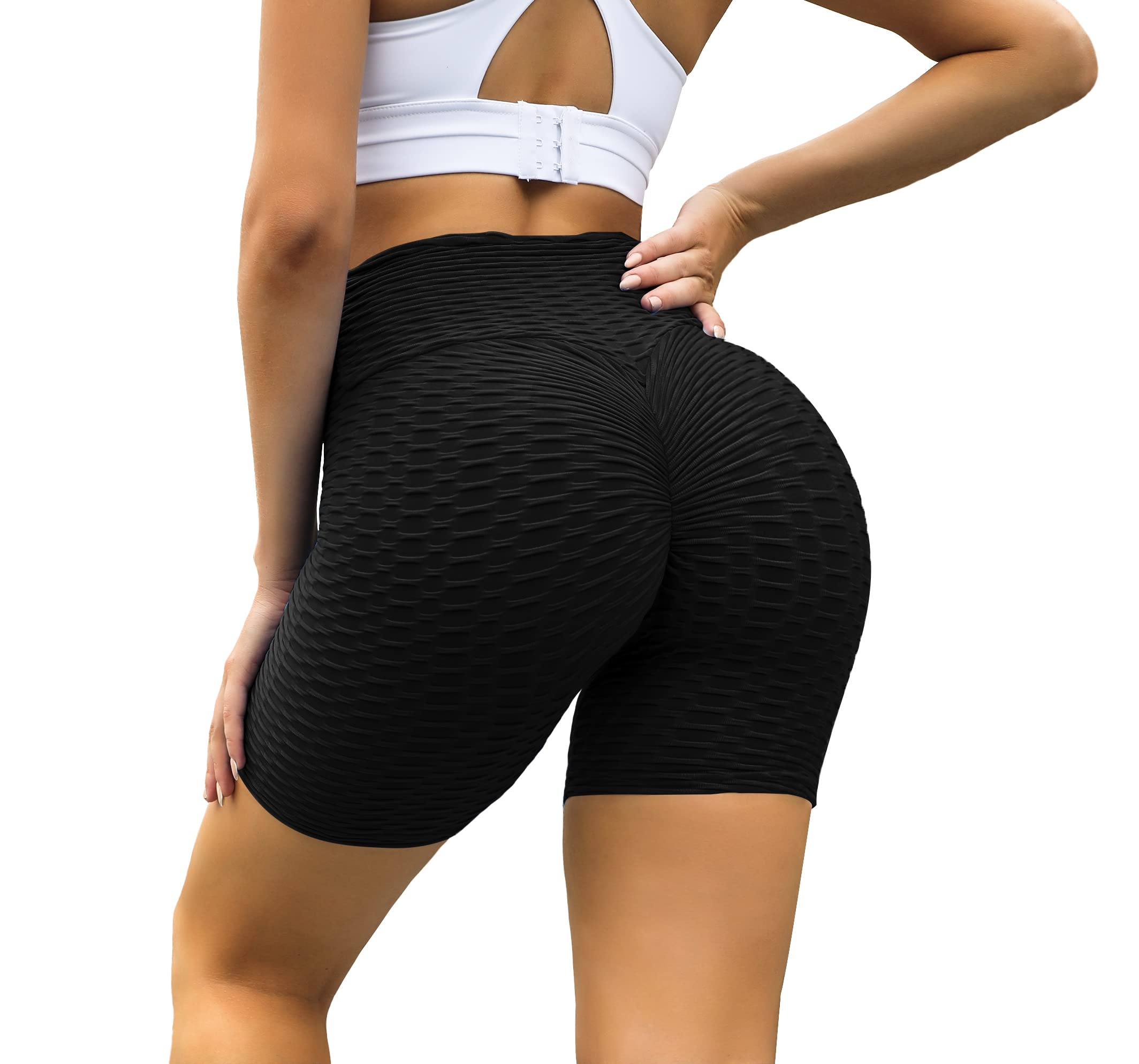 Women's High Waist Workout Shorts - Tummy Control Booty Lifting Gym Shorts for Running, Yoga & Fitness Training