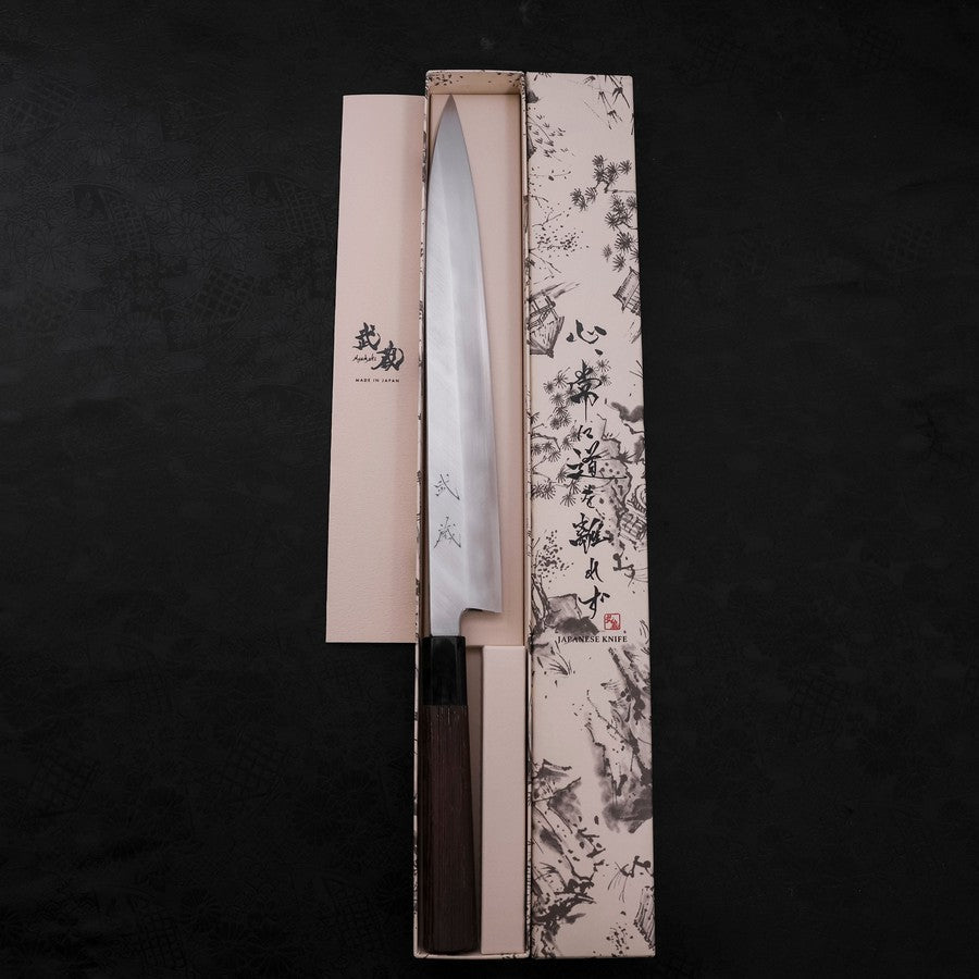 Premium Yanagiba Sushi Knife 300mm - High Carbon Silver Steel #3 Blade with Kasumi Buffalo Wenge Handle - Perfect for Sushi Chefs & Japanese Cuisine Lovers