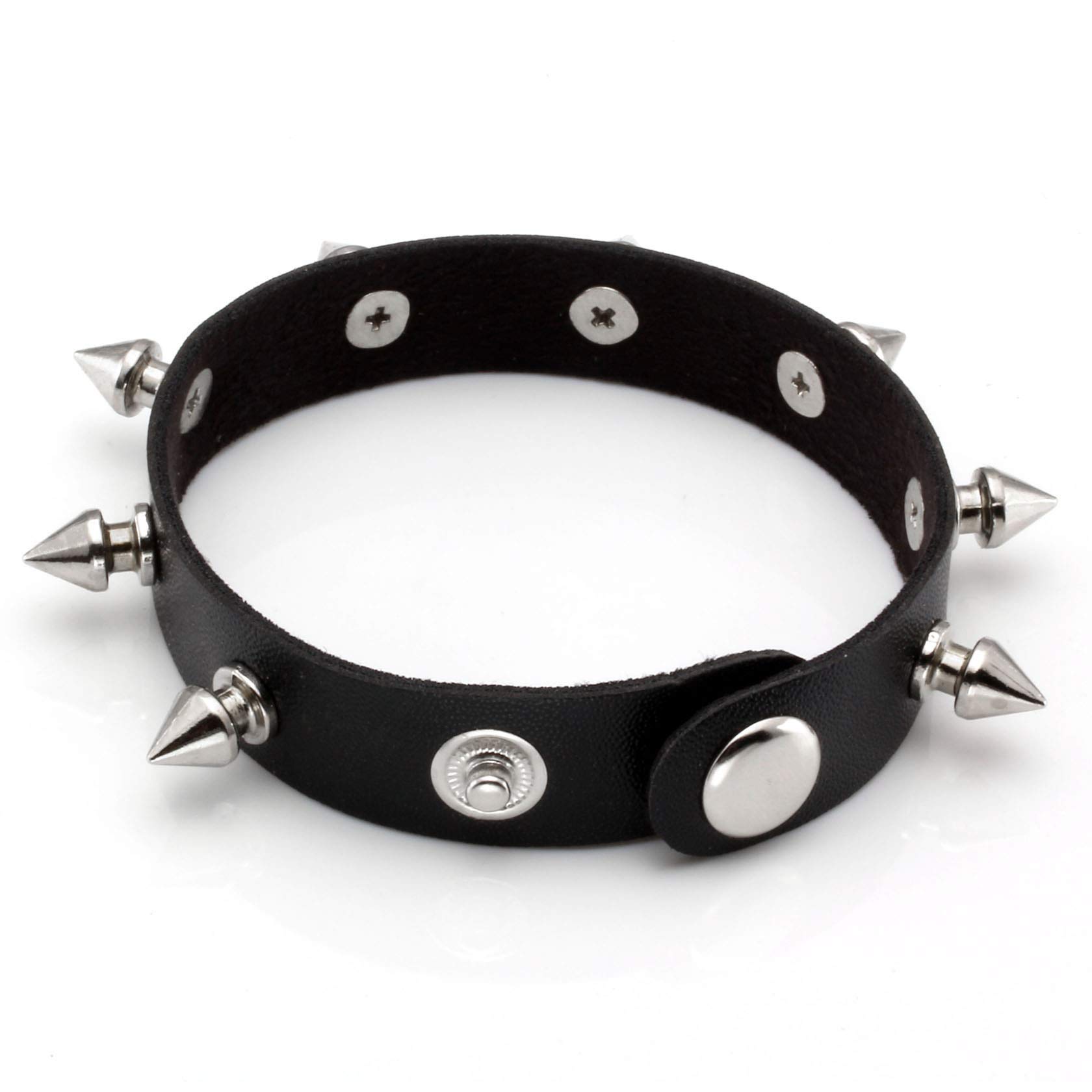 Trendy MILAKOO Punk Leather Bracelet for Men & Women - Adjustable Spiked Cuff Wristband with Rivets | Perfect for Hip Hop Fashion, Rock Concerts & Gothic Style