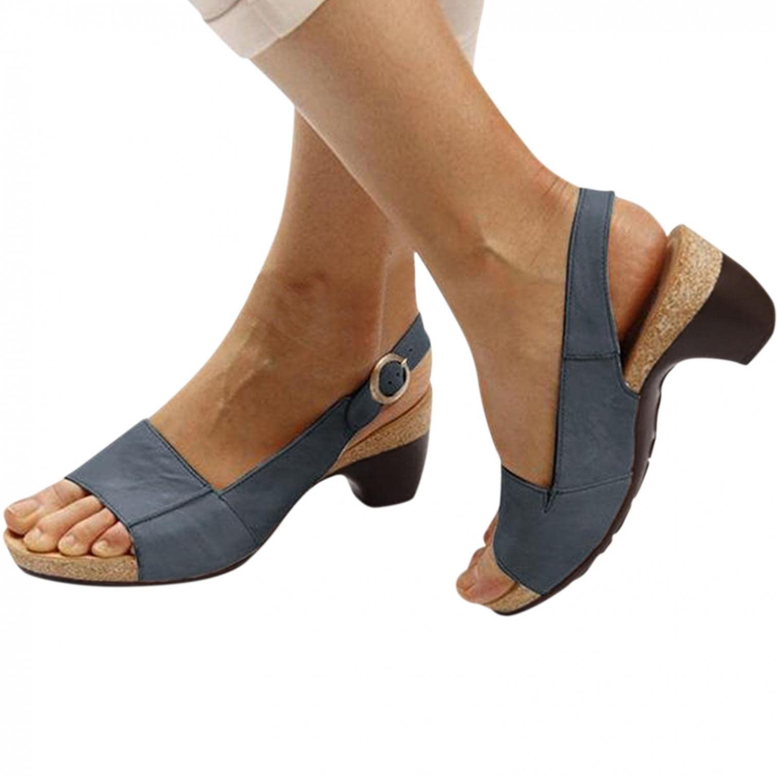 Aayomet Women's Platform Sandals - Slip On Peep Toe Summer Wedge Shoes for Casual Wear, Comfortable Slippers for Beach, Vacation & Everyday Use