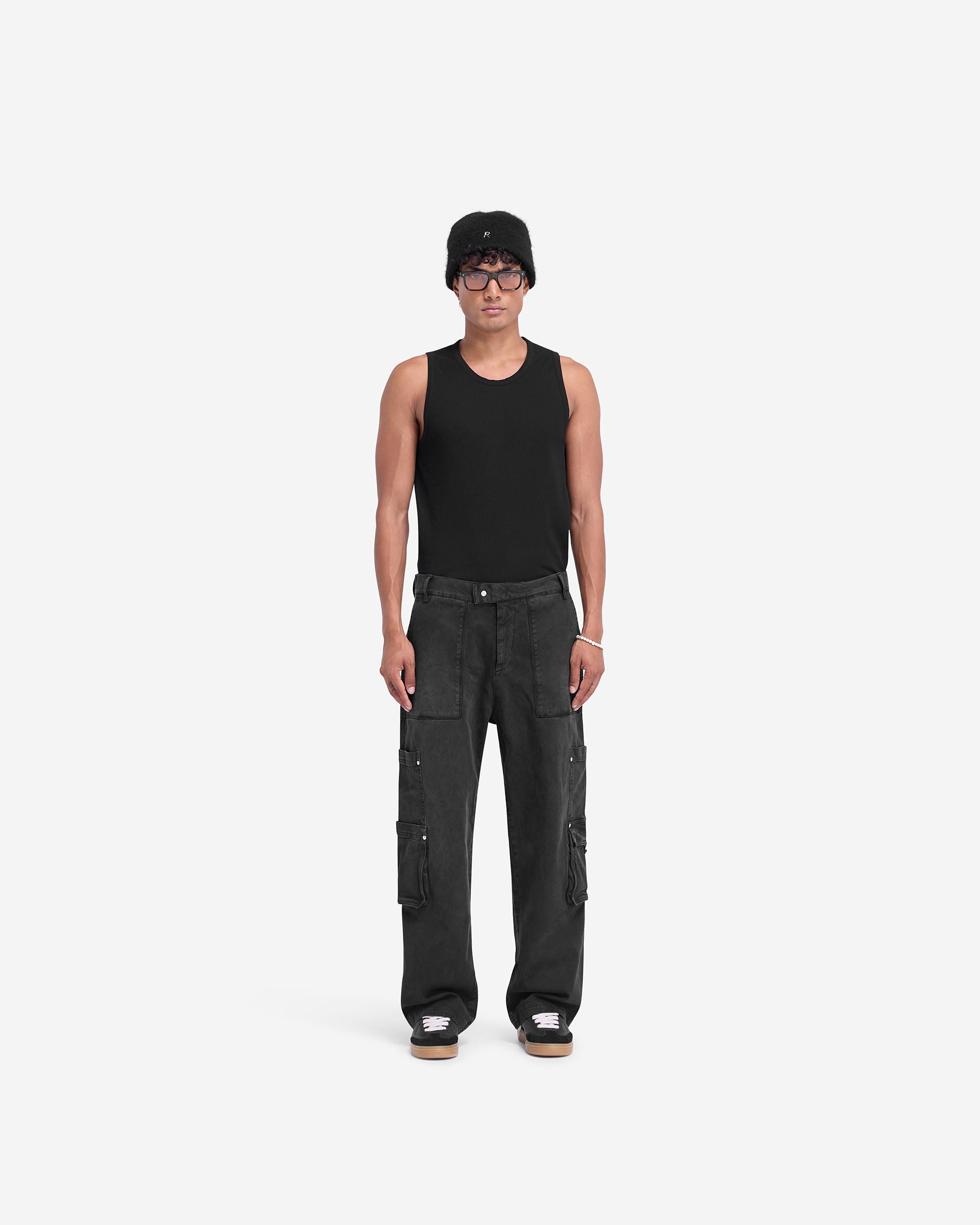 Men's Workshop Pants - Washed Black Denim Workwear for Construction & DIY Projects