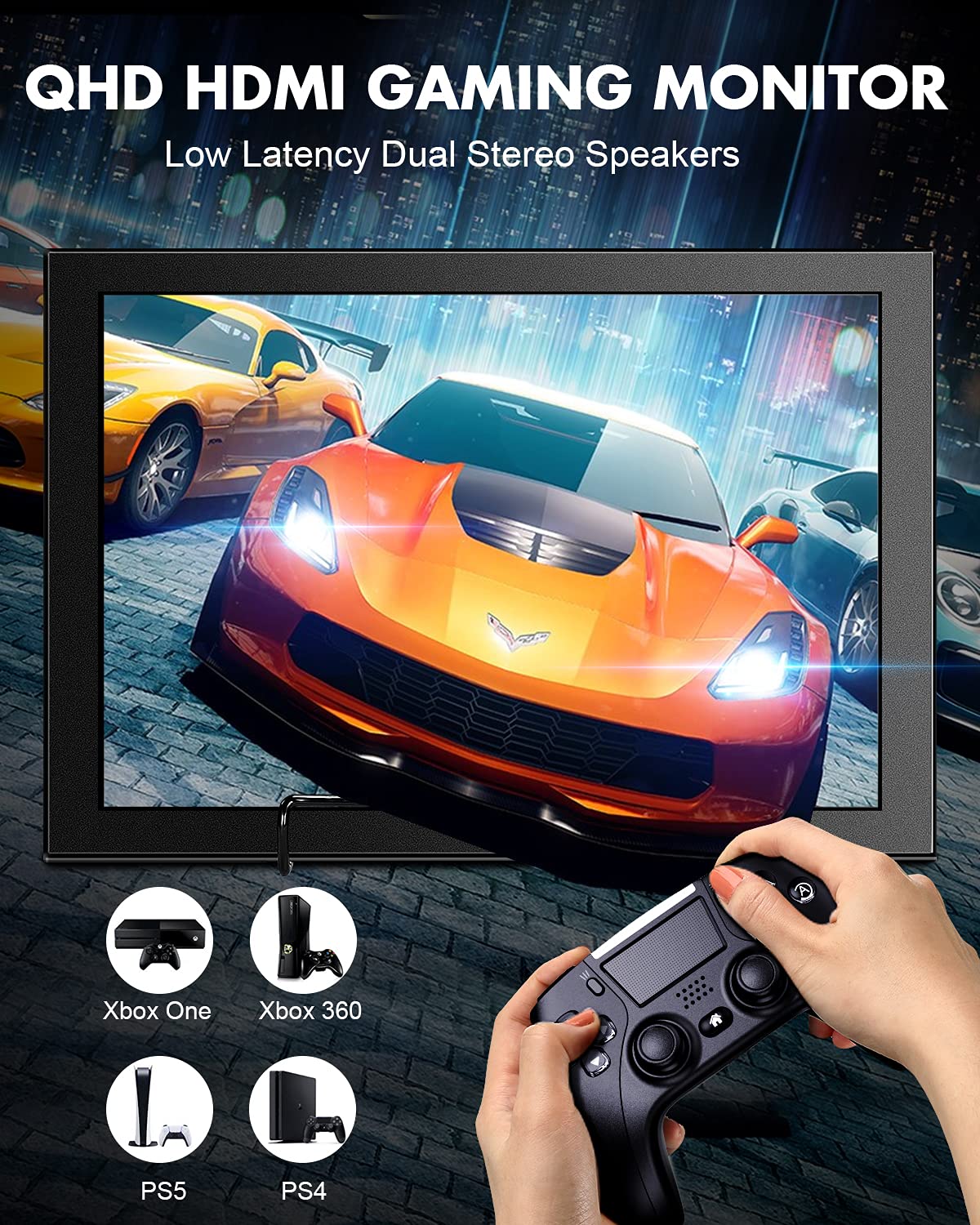 Eyoyo 12 Inch 2K QHD 2160x1440 IPS Portable Monitor - HDMI VGA Security Screen for Laptop PC, PS4 PS5, Nintendo Switch, Raspberry Pi - Ideal for Gaming, CCTV Surveillance & Office Work