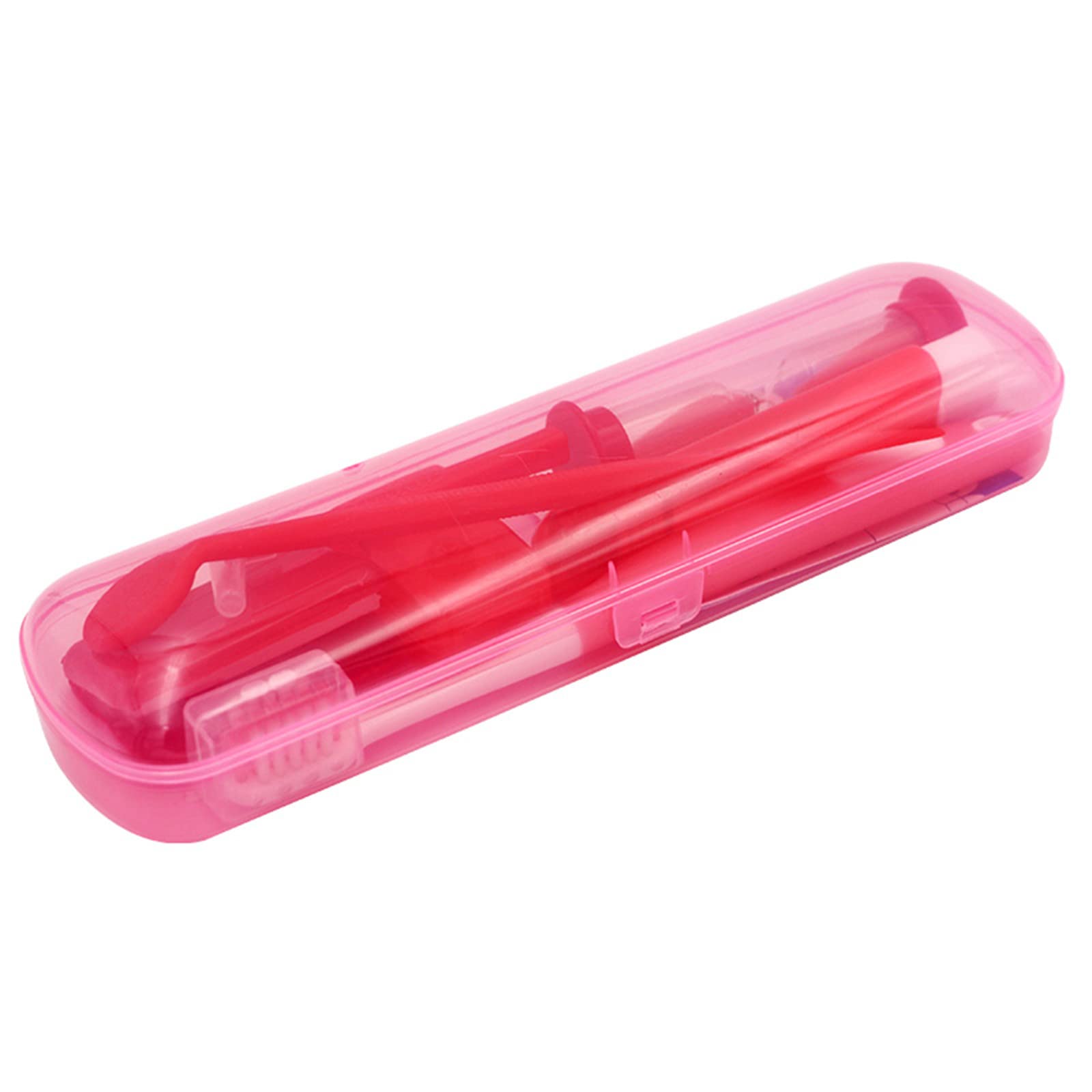Portable Orthodontic Care Kit for Braces - 8-Piece Travel Dental Kit with Toothbrush, Interdental Brush, Dental Wax & Floss | Perfect for Braces Wearers On-The-Go, School, Work & Travel (Red)