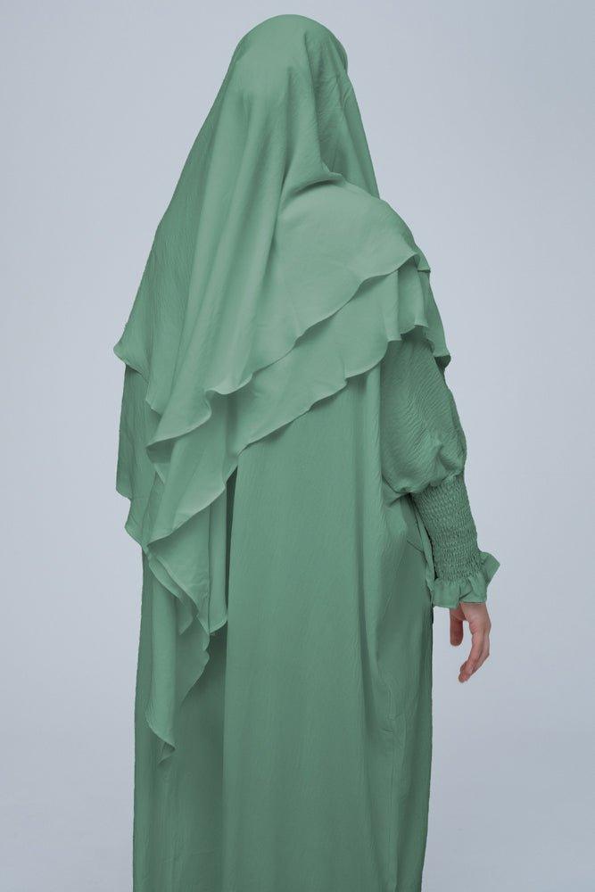 Elegant Mint Green Prayer Gown for Women - Lightweight & Breathable Islamic Prayer Dress for Umrah, Hajj, or Daily Salah - Perfect for Mosque Worship & Religious Ceremonies