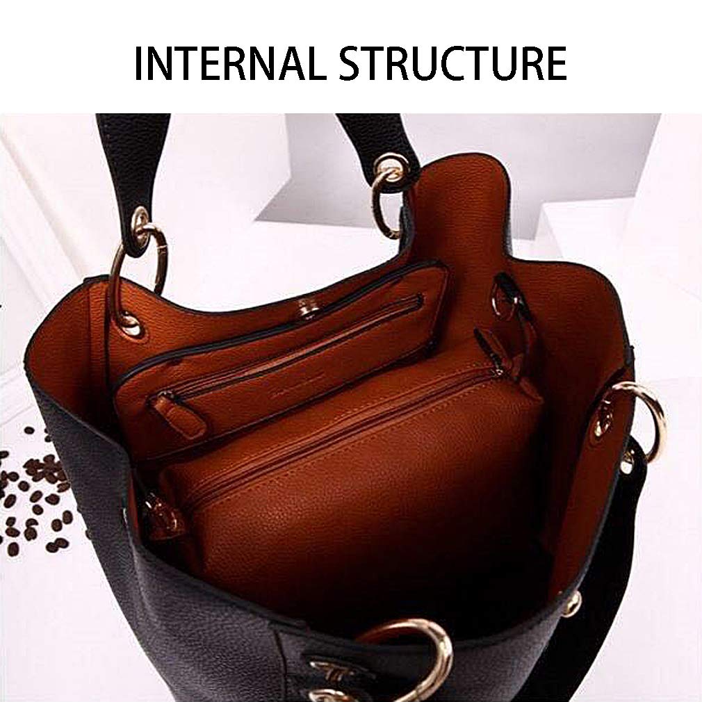 Stylish Pahajim Tote Handbags for Women - Large Capacity PU Leather Bucket Purse, Designer Satchel Hobo Shoulder Bag - Perfect for Work, Travel & Everyday Use