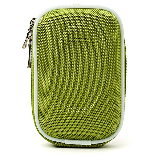 Durable Nylon Green Slim Carrying Case for Canon PowerShot ELPH 500 Series, S95, SD970, SD1400, SD4500, SX230 Digital Cameras - Includes Tripod & Screen Protector - Perfect for Travel, Hiking & Outdoor Photography