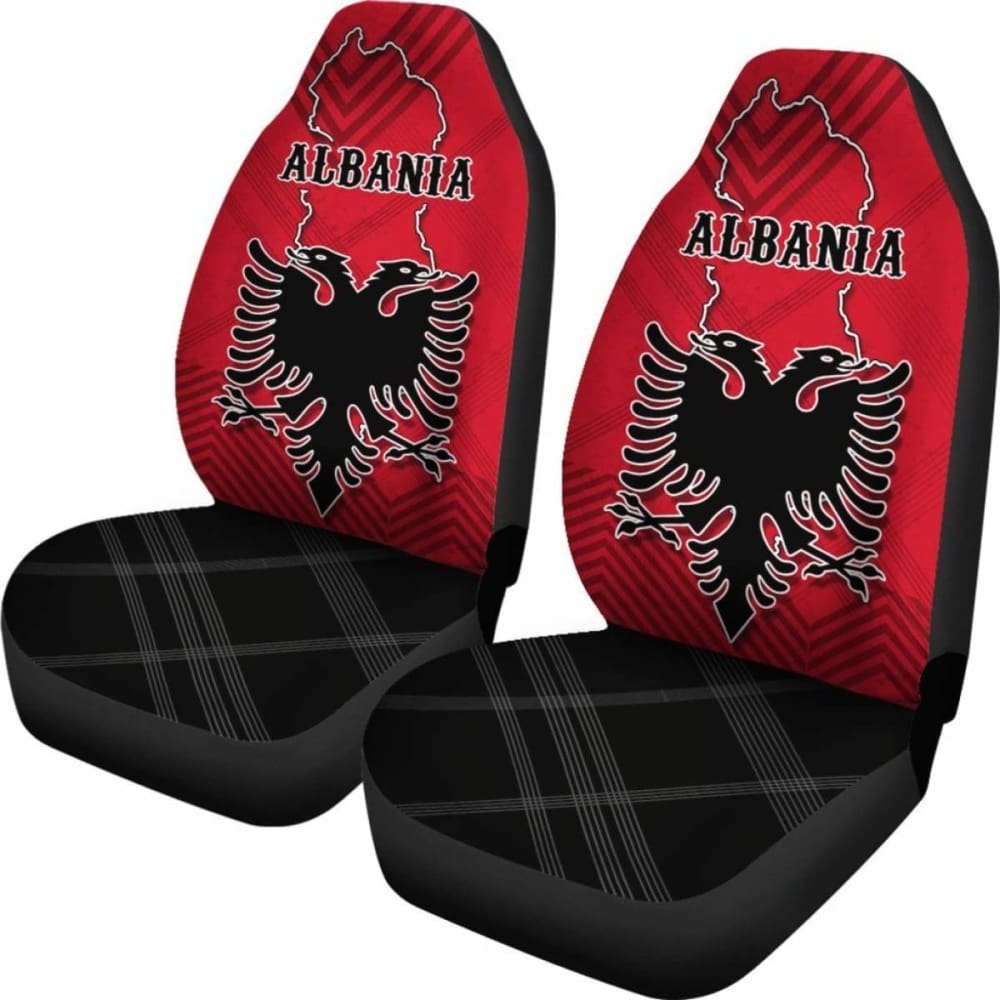Premium Albania Map Design Car Seat Covers - Universal Fit for Cars, Trucks & SUVs - Durable Neoprene Material for Comfort & Protection - Perfect for Road Trips, Daily Commutes & Gift Giving