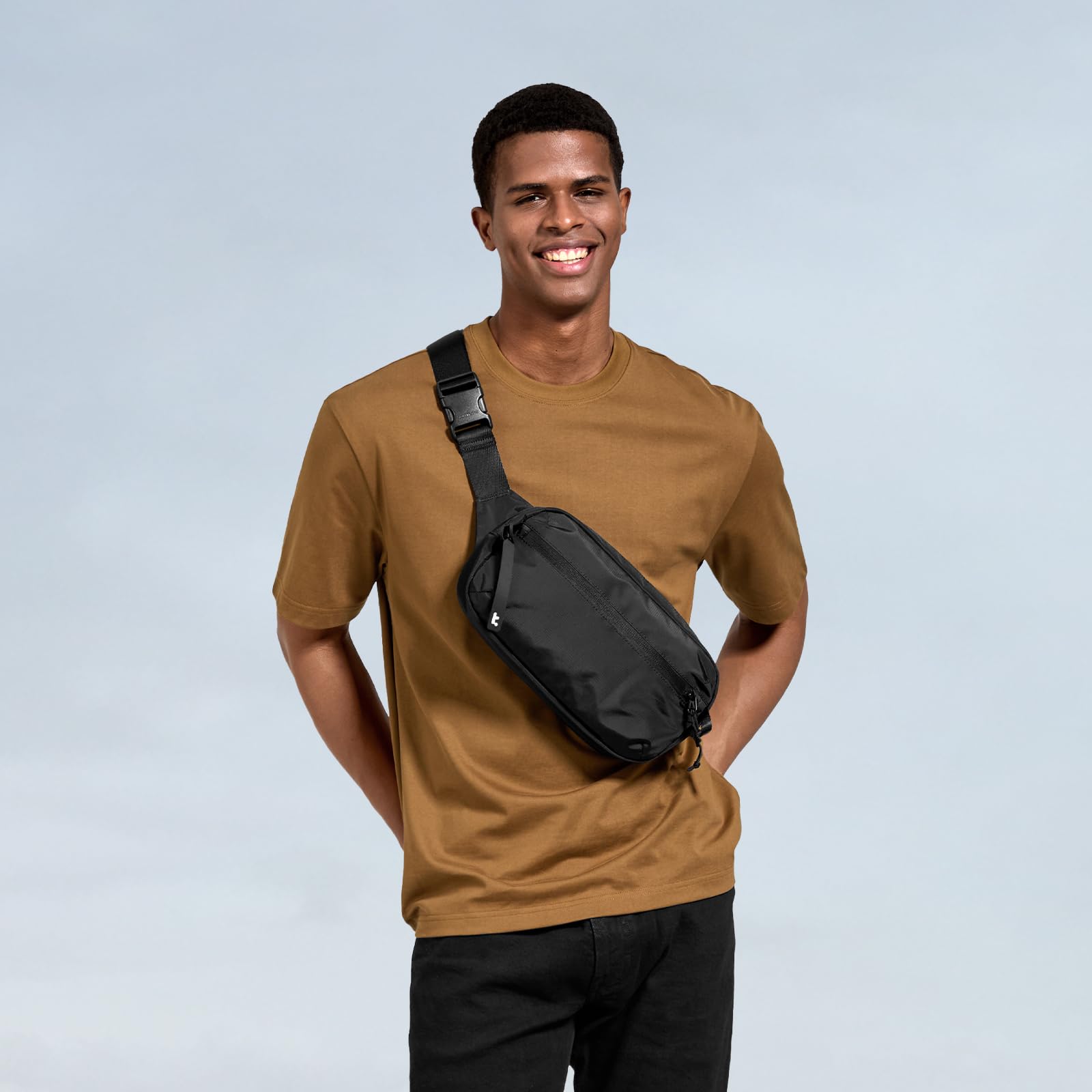 Tomtoc 3.5L RFID Blocking Crossbody Sling Bag - Water-Resistant Lightweight Chest Shoulder Pack for Men & Women - Perfect for Travel, Commuting & Everyday Use