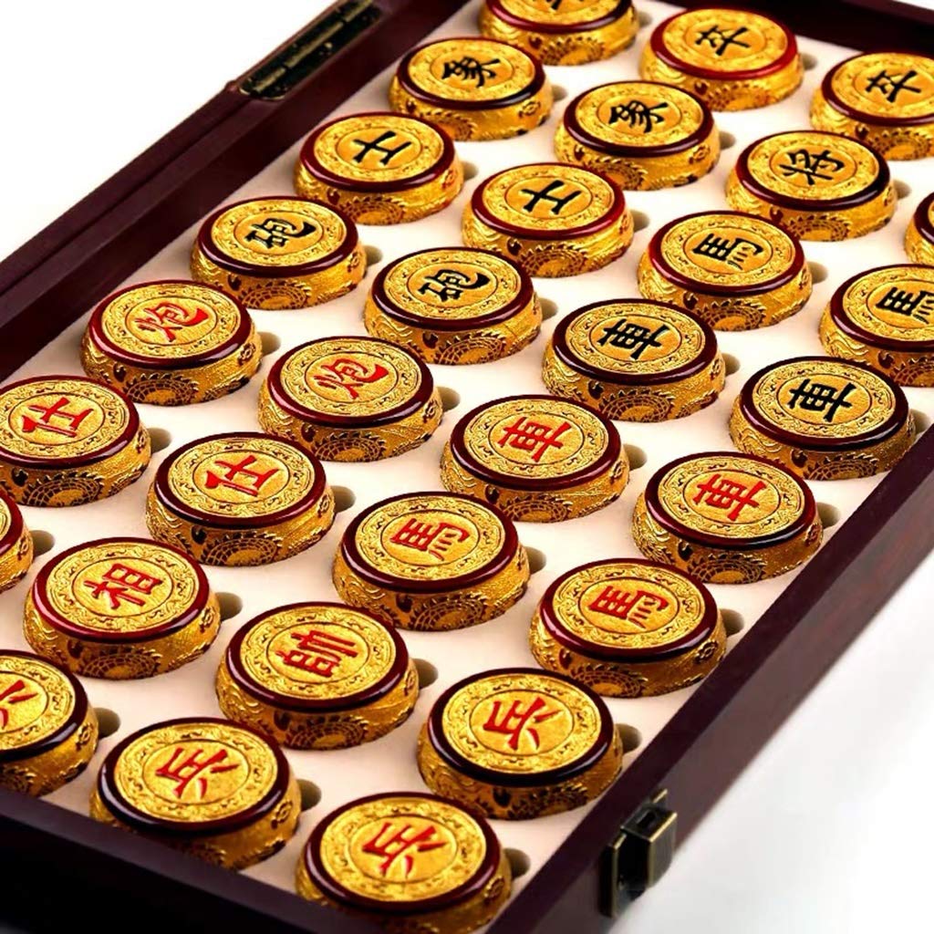 Premium Chinese Chess Set - Xiangqi Strategy Board Game with Folding Board, High-Quality Material for 2 Players (5cm/2