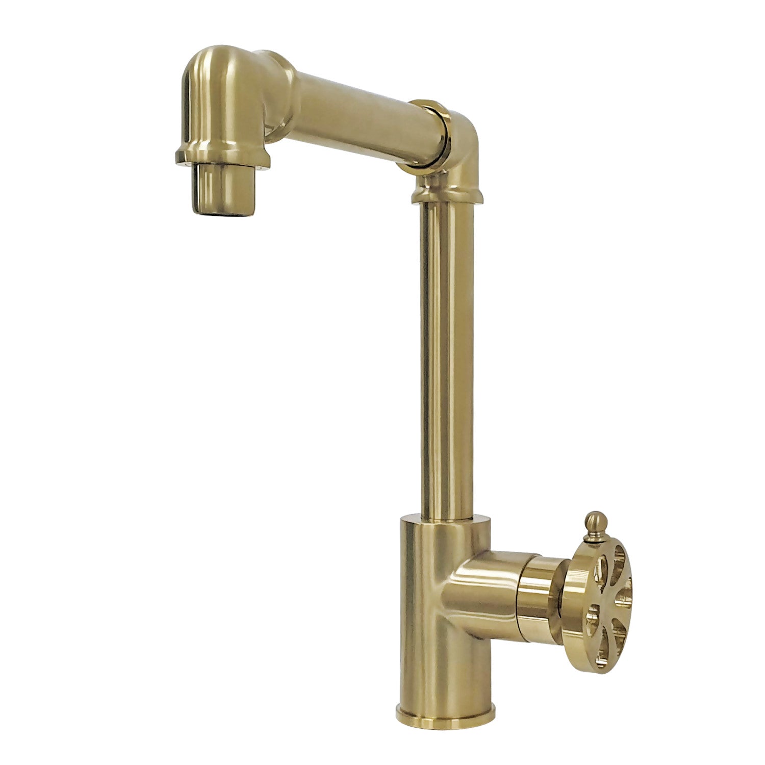 Belknap KS144RXBB Single Handle 1 Hole Bathroom Sink Faucet with Push Pop-Up Drain - Brushed Brass Finish for Bathroom Vanity, Powder Room & Guest Bath Installation