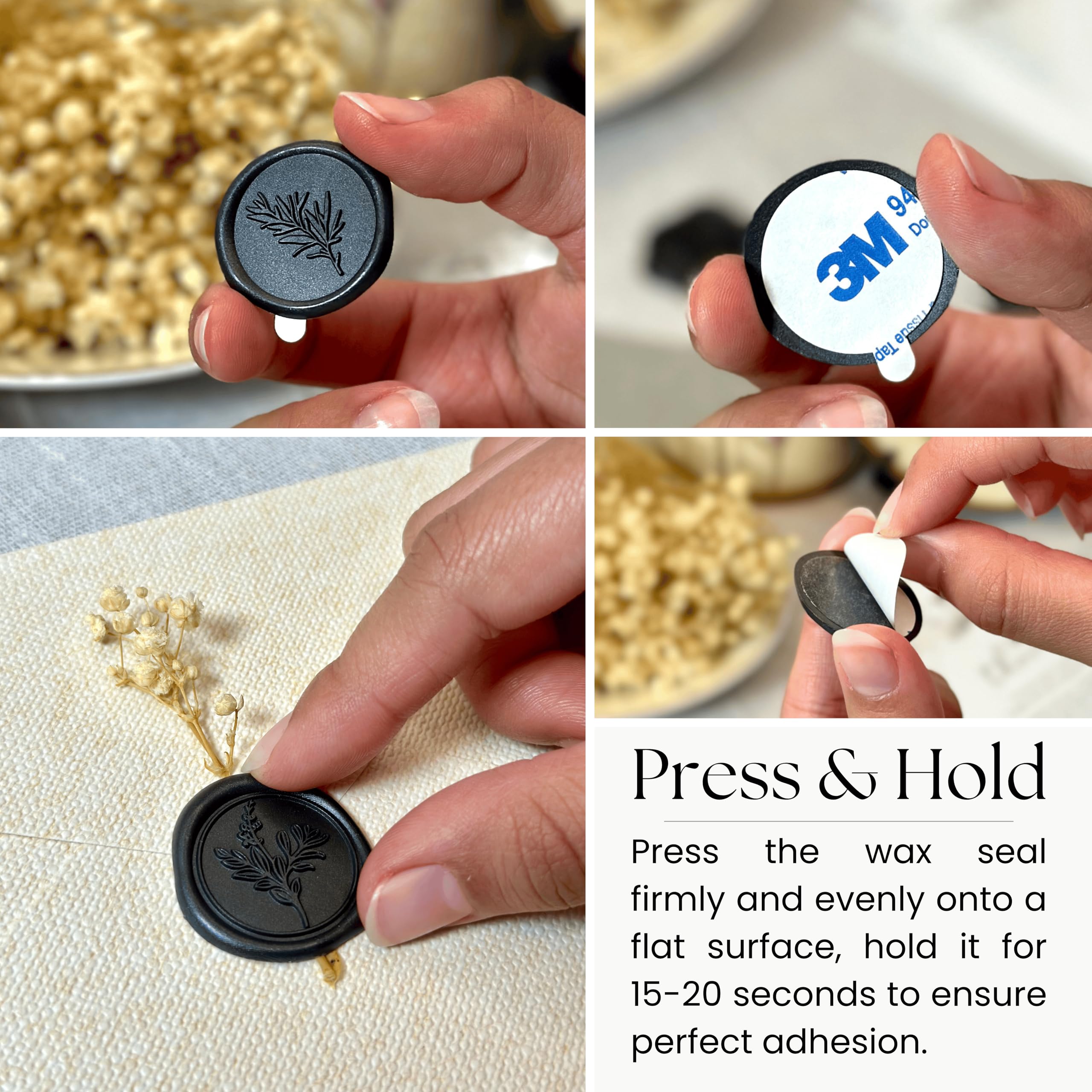 60 Pcs Black Wax Seal Stickers for Wedding Invitations & Envelopes - 3 Elegant Designs in 1 Pack - Premium Scrapbooking & Christmas Seals for DIY Crafts, Gift Wrapping & Stationery Decor